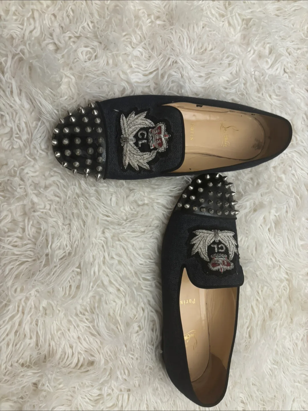 Christian Louboutin Denim Loafers with Spikes image indicator(2)