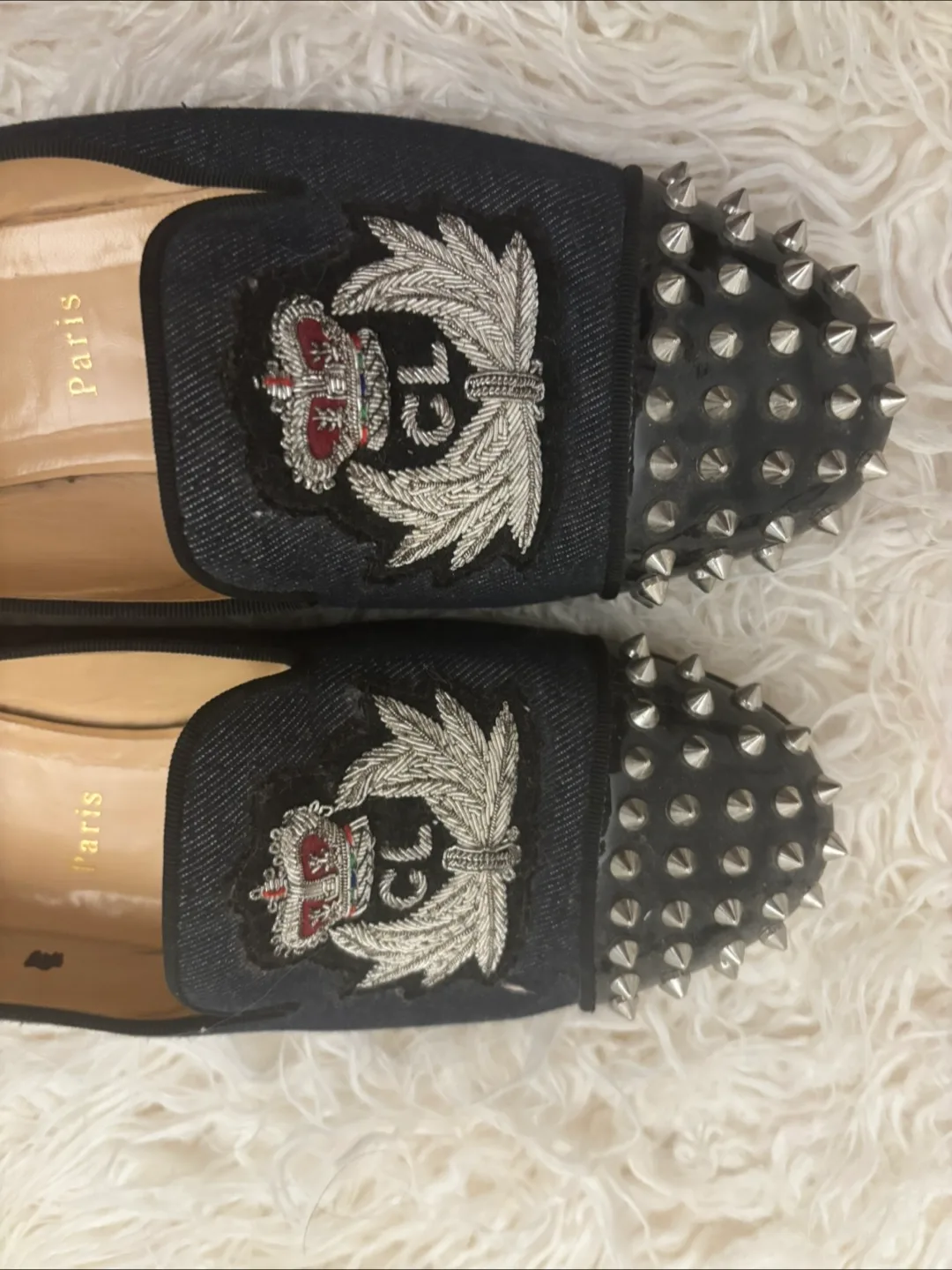 Christian Louboutin Denim Loafers with Spikes image indicator(3)