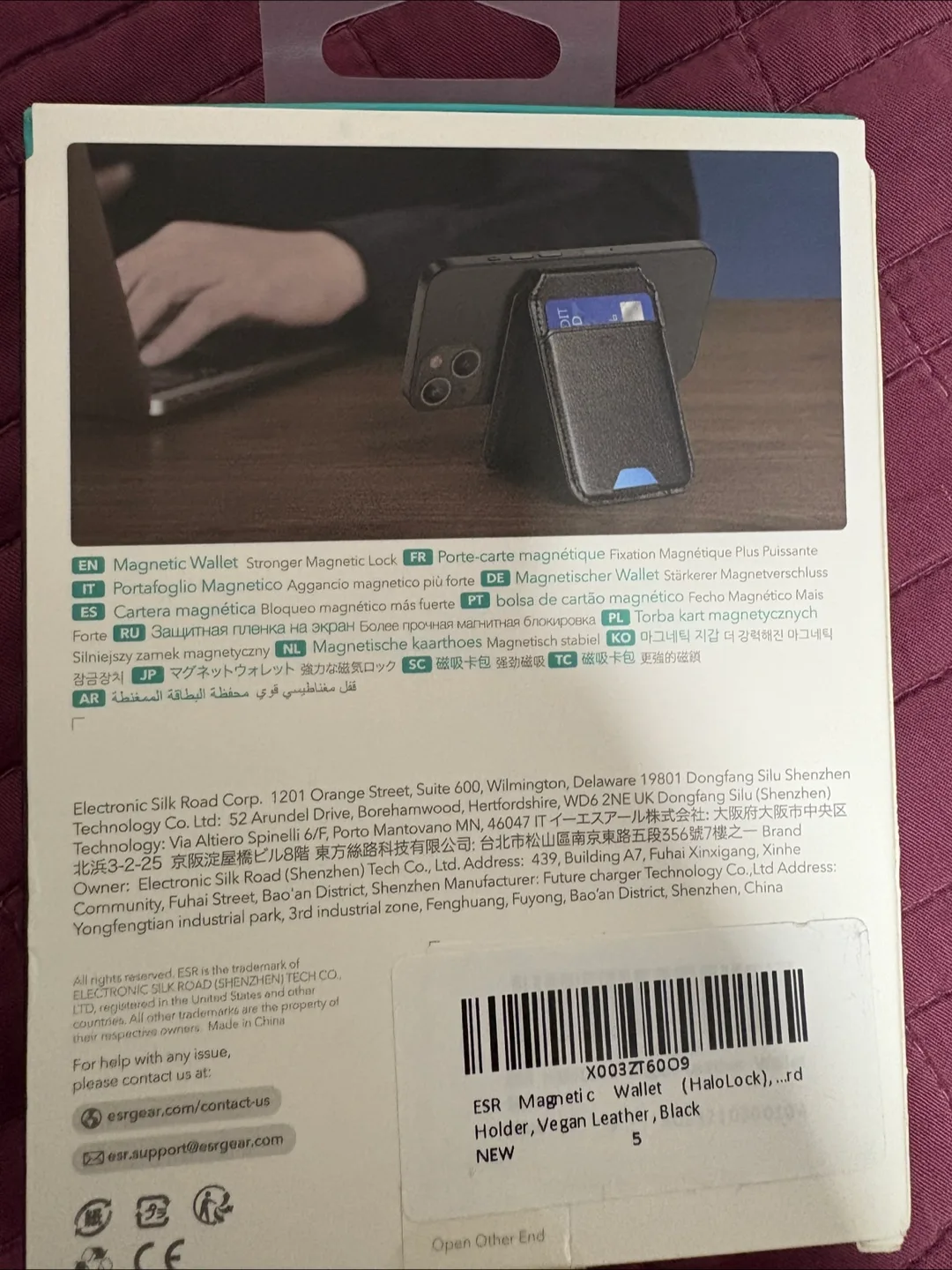 ESR HaloLock Wallet Stand - Black Vegan Leather image indicator(2)