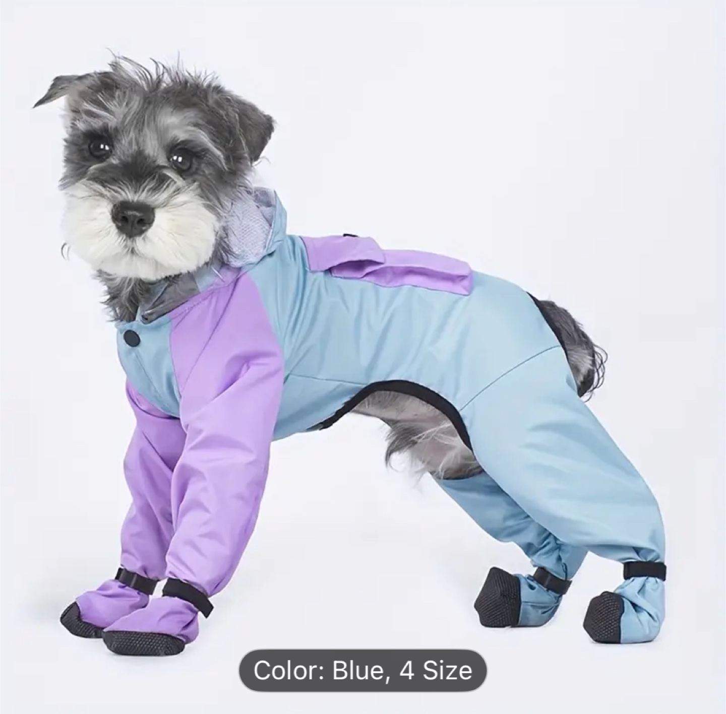 Dog Raincoat with Leash Attachment and Reflective Strip