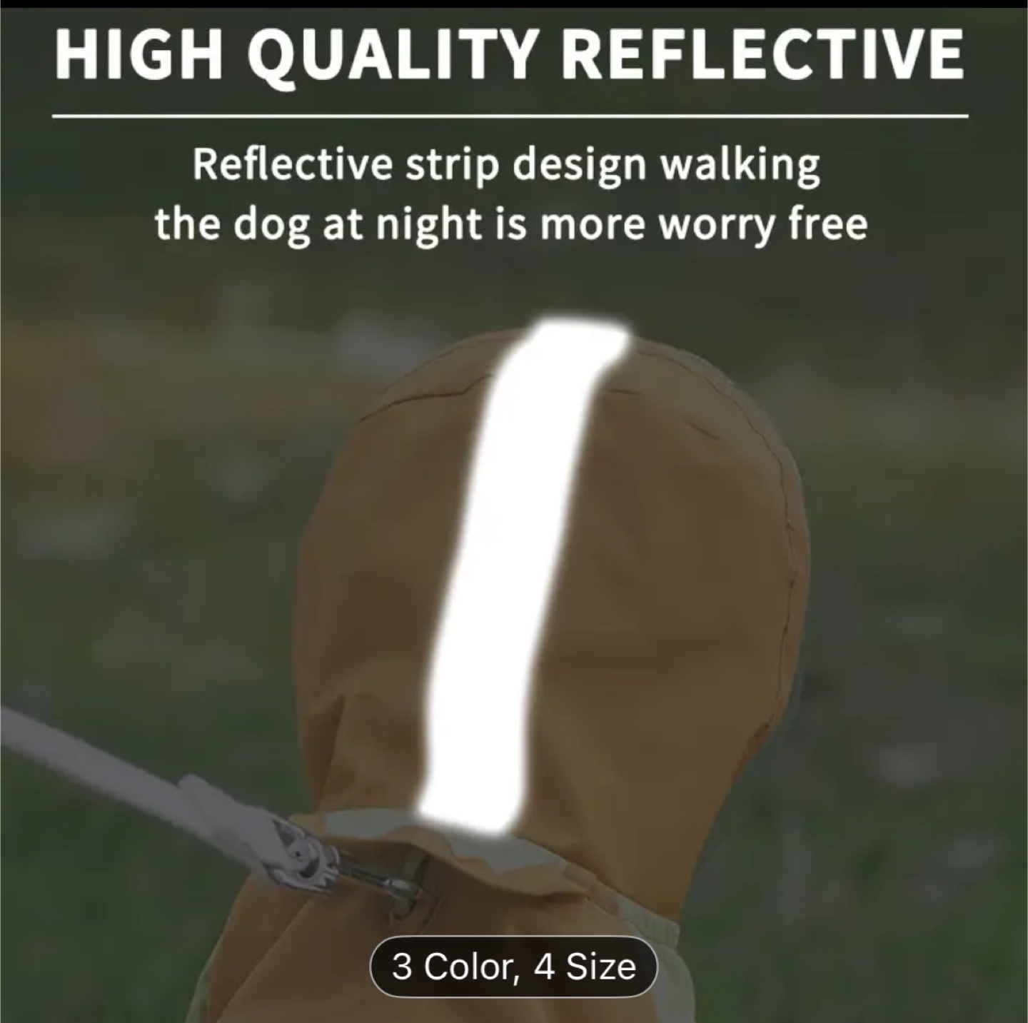 Dog Raincoat with Leash Attachment and Reflective Strip - photo 3
