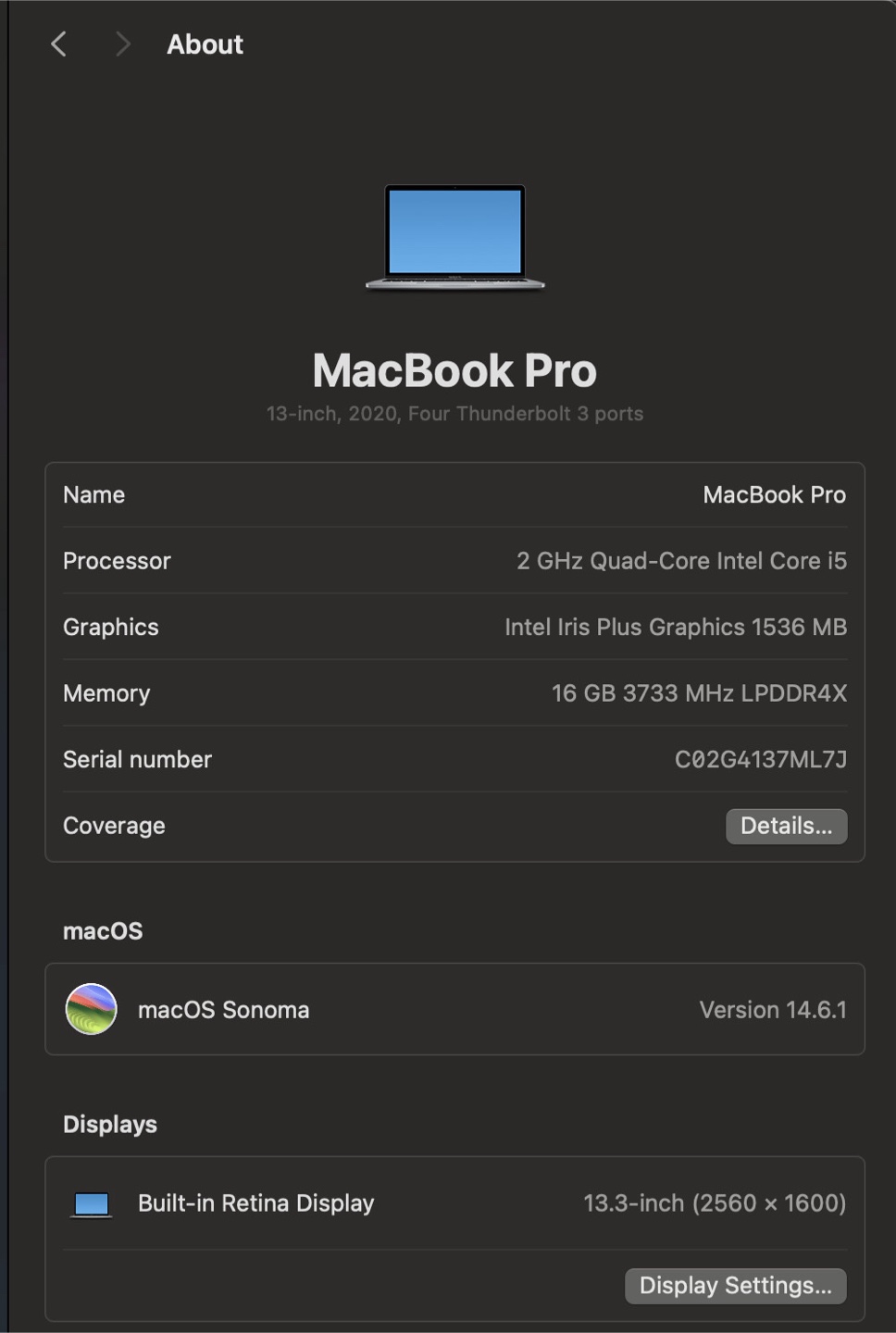 13-inch MacBook Pro 2020 - 16GB RAM, i5 Processor - photo 3