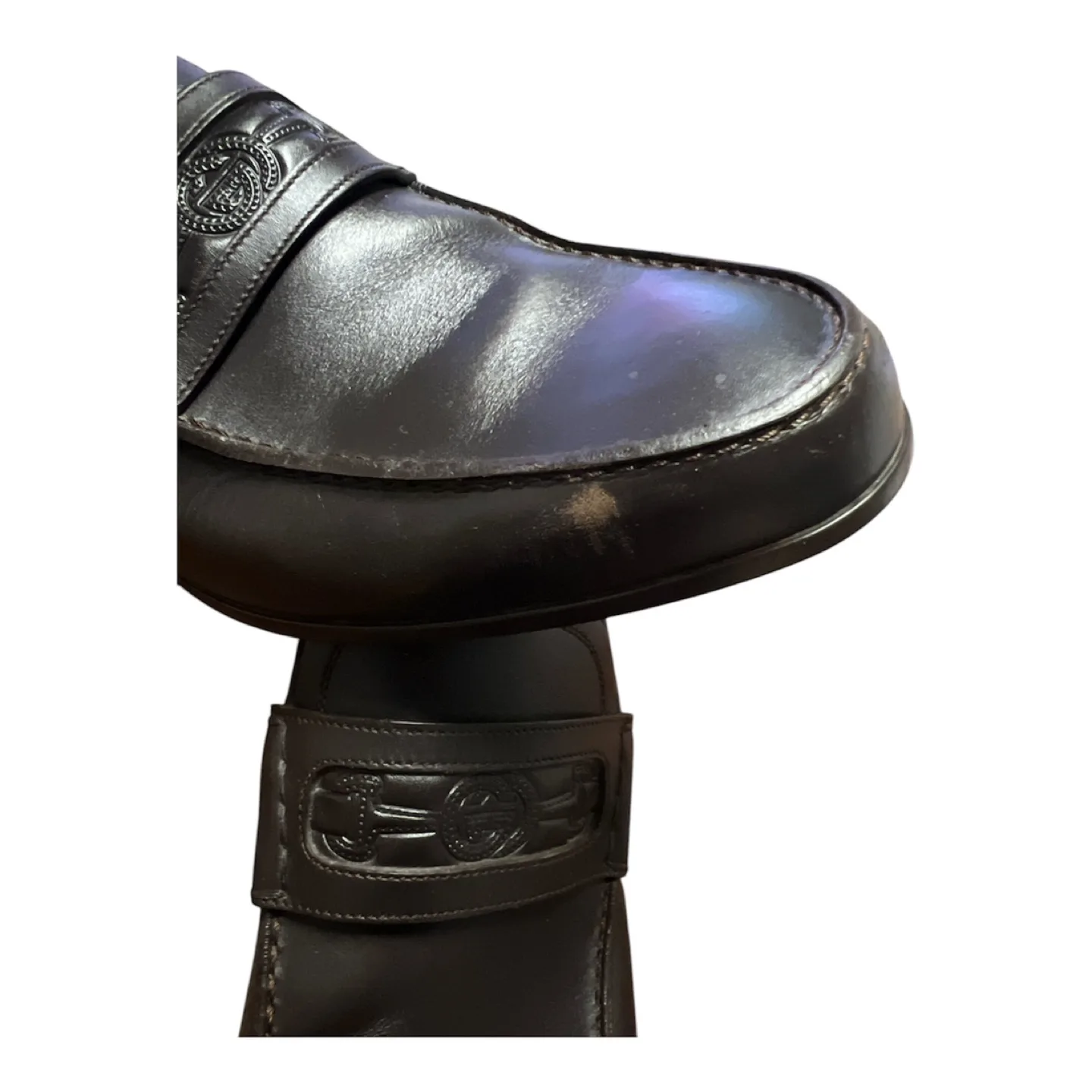 Gucci Men's Leather Loafers - GUC, 8.5 image indicator(6)