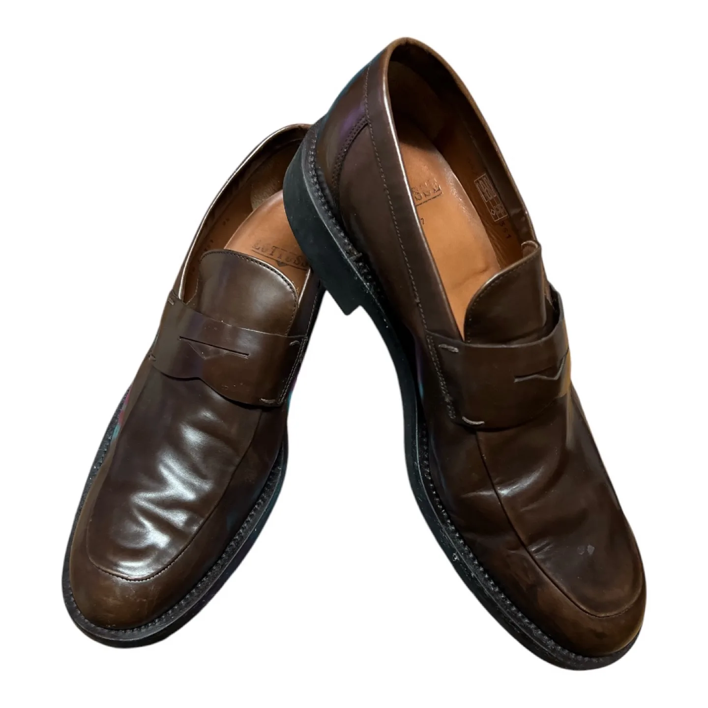 Lotusse Men's Brown Leather Penny Loafers - Size 9 1/2 image indicator(3)