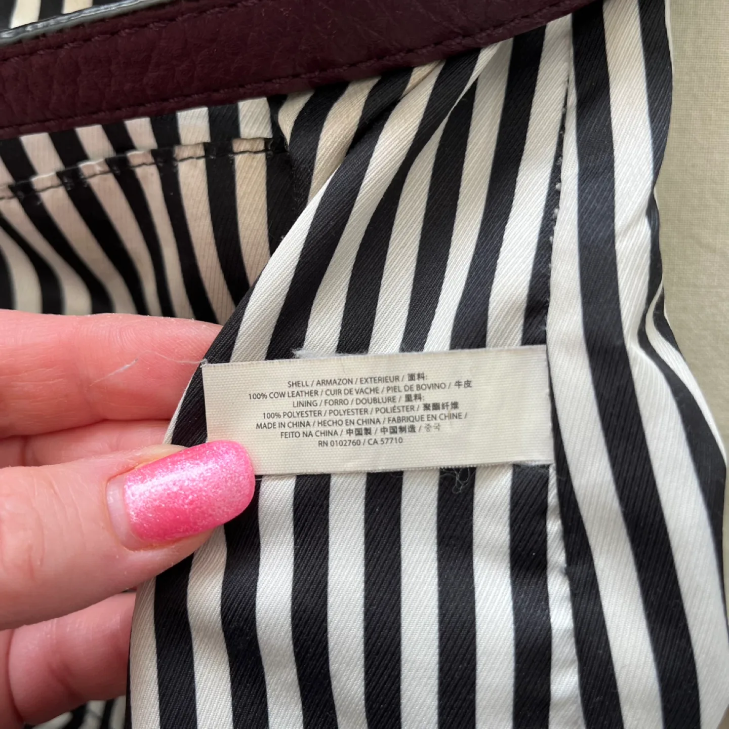 Kate Spade Hobo Burgundy Leather Shoulder Bag image indicator(3)