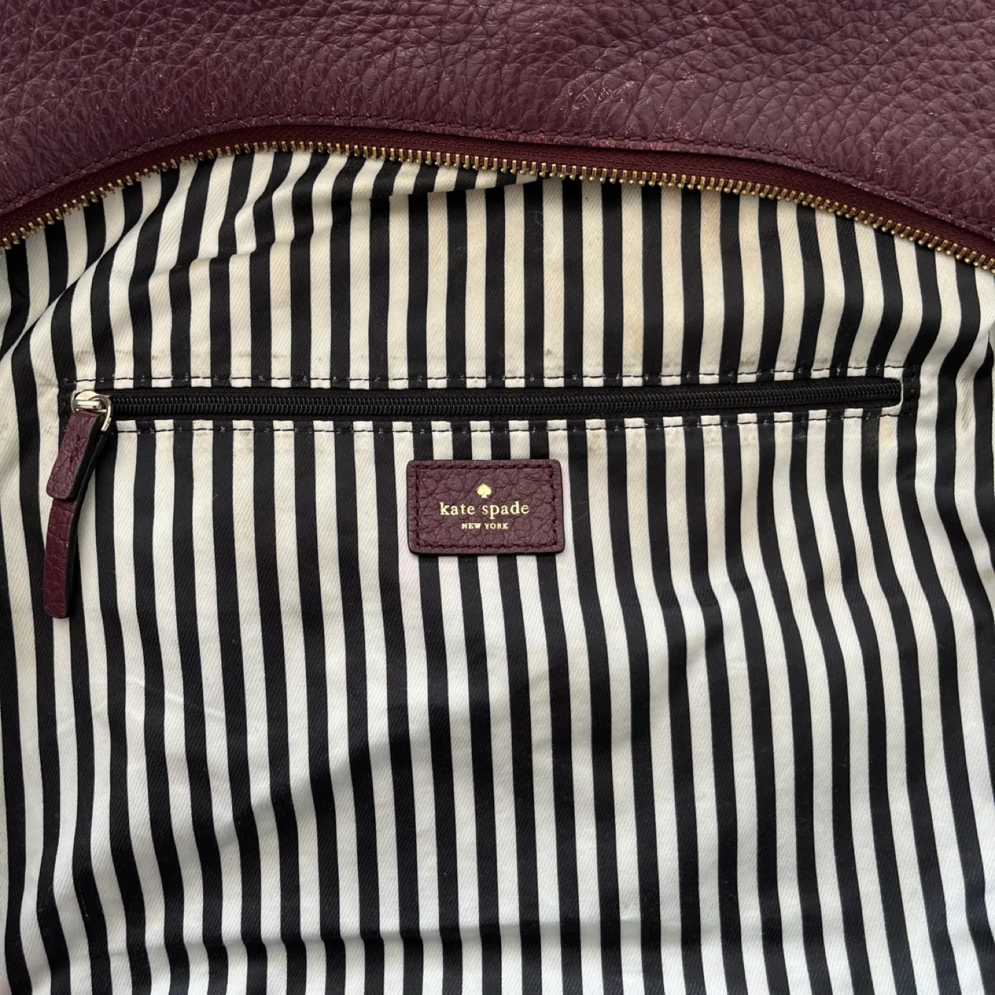 Kate Spade Hobo Burgundy Leather Shoulder Bag image indicator(2)