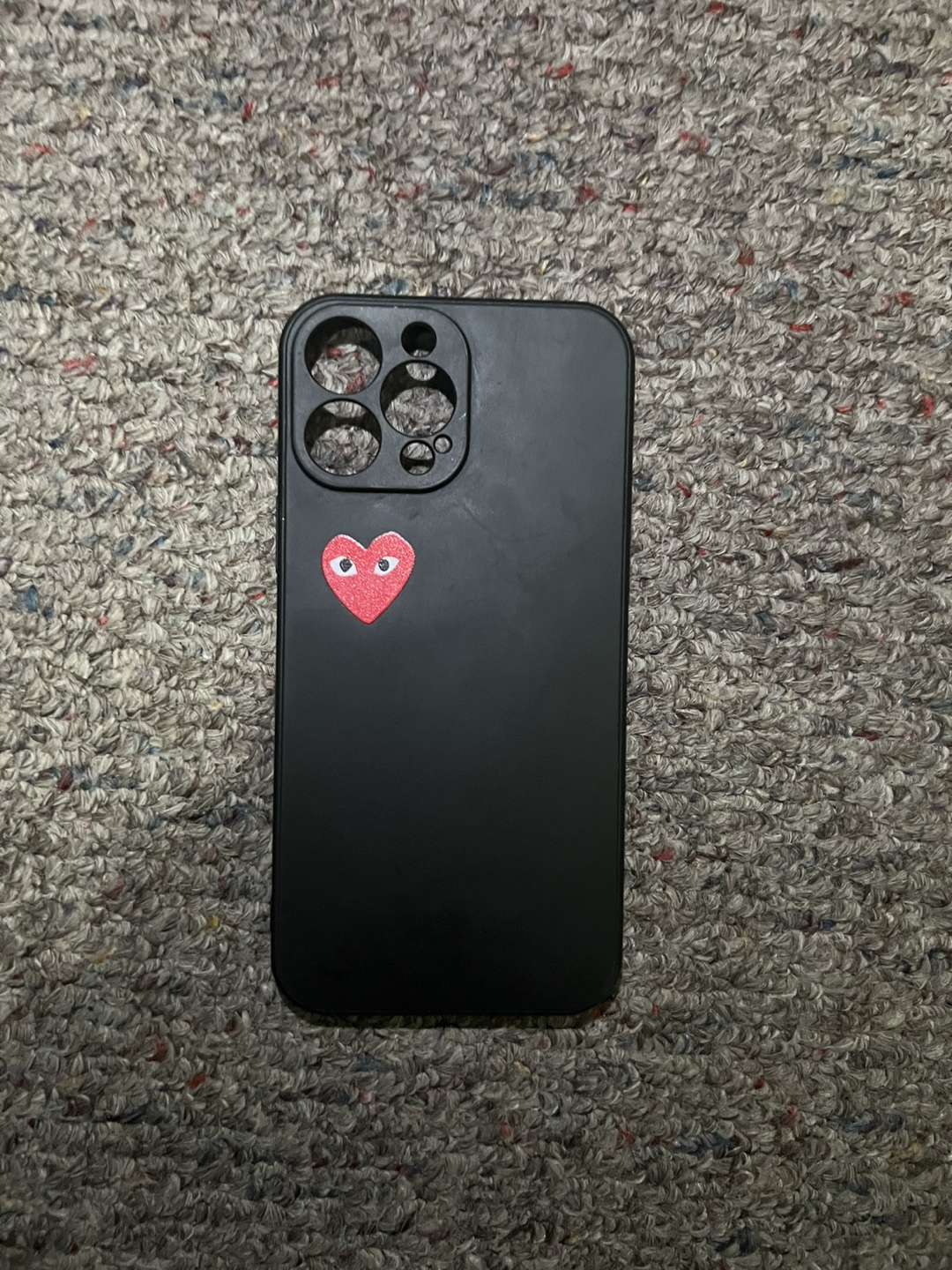 Black iPhone 13 Pro Max Case with Comme des Garçons Play Heart