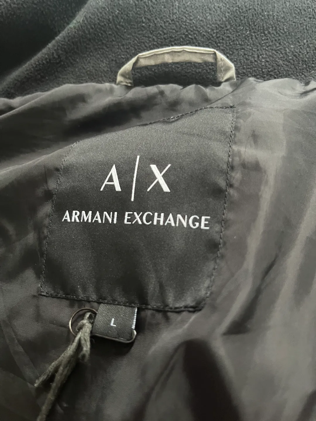 Armani Exchange Silver Puffer Jacket - Size Large image indicator(2)
