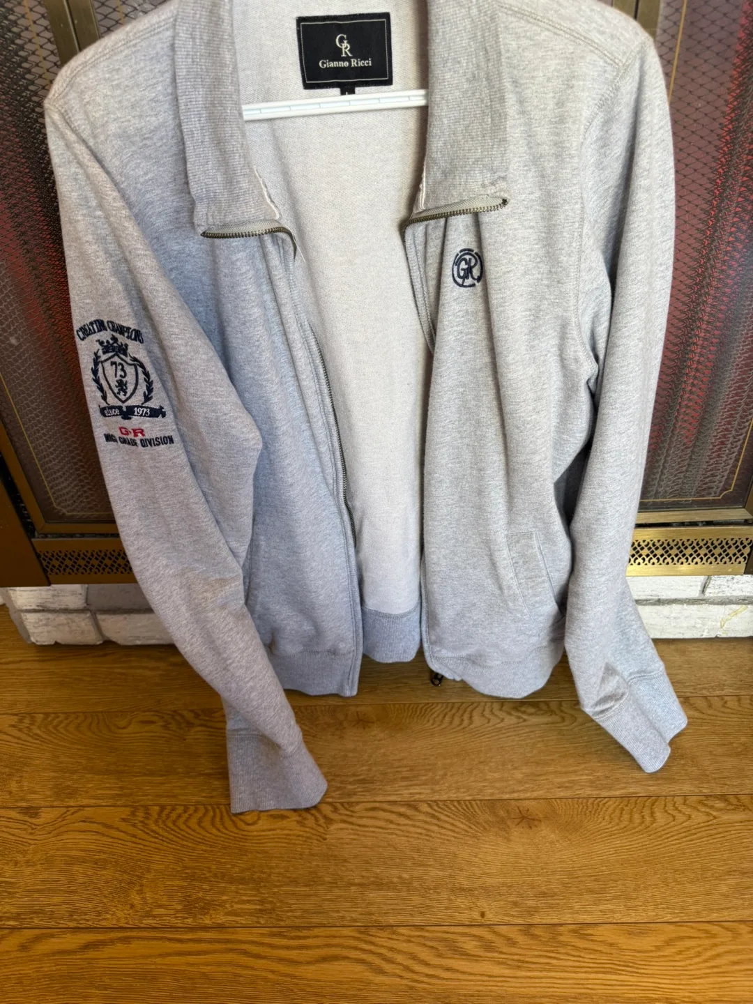 Gianno Ricci Men's Grey Zip-Up sweater/Jacket Size Large💚 image indicator(3)