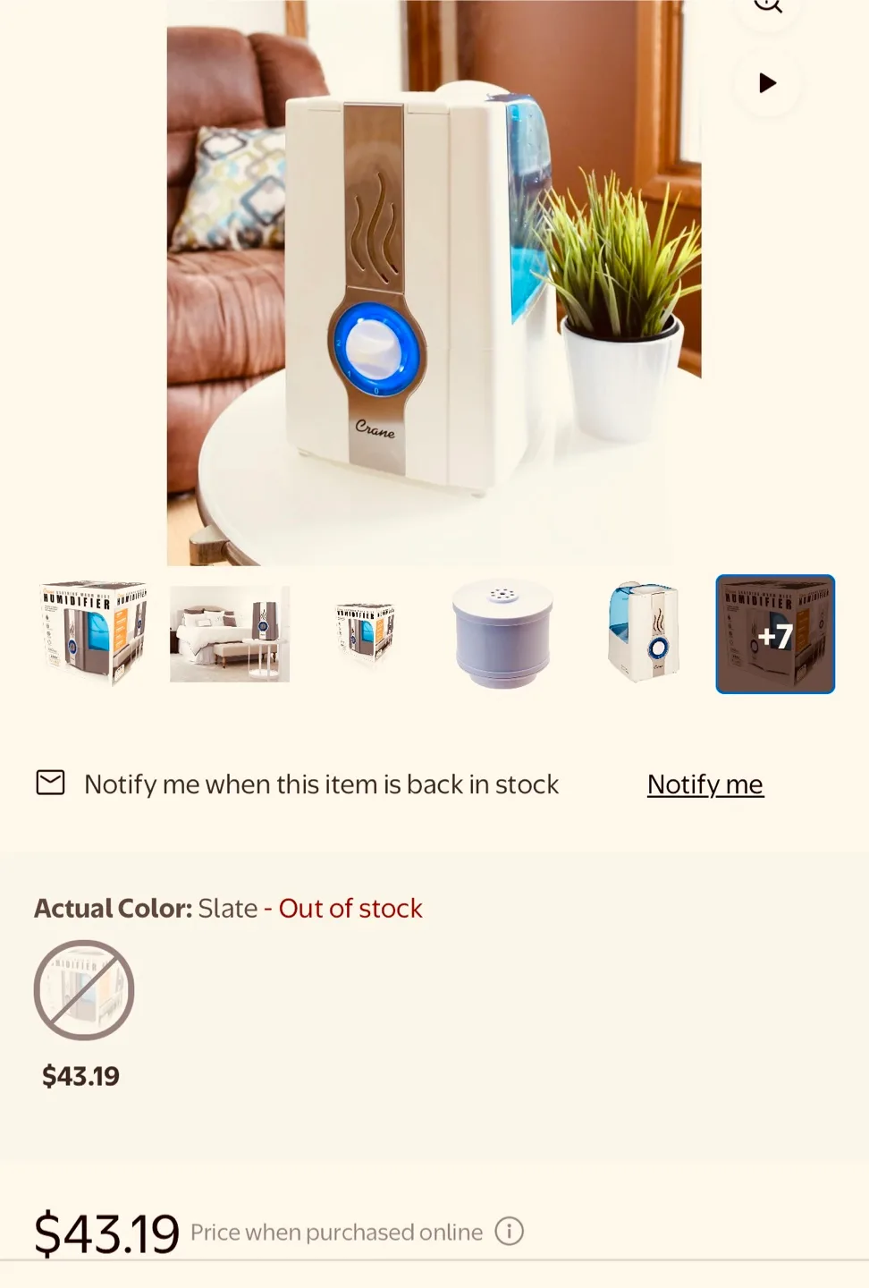 Crane Humidifier - Soothing Warm Mist image indicator(2)