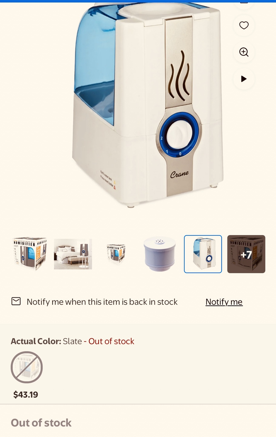 Crane Humidifier - Soothing Warm Mist