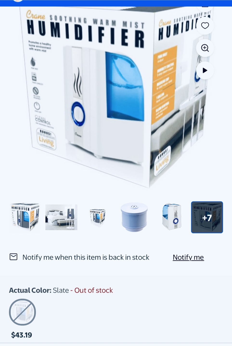 Crane Humidifier - Soothing Warm Mist - photo 3