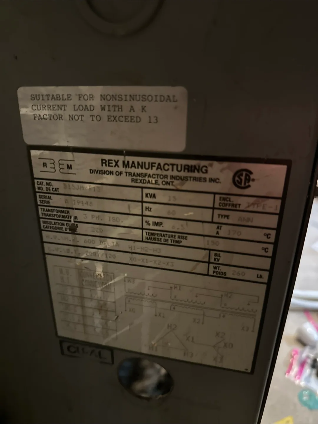 Rex Manufacturing Transformer - Industrial Electrical Component thumbnail