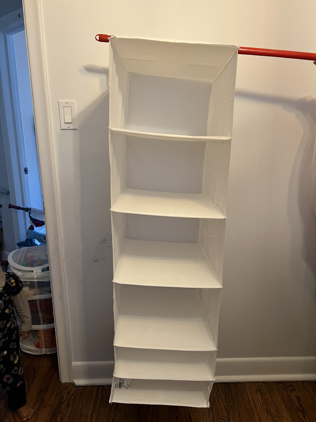 White Fabric Hanging Closet Organiser