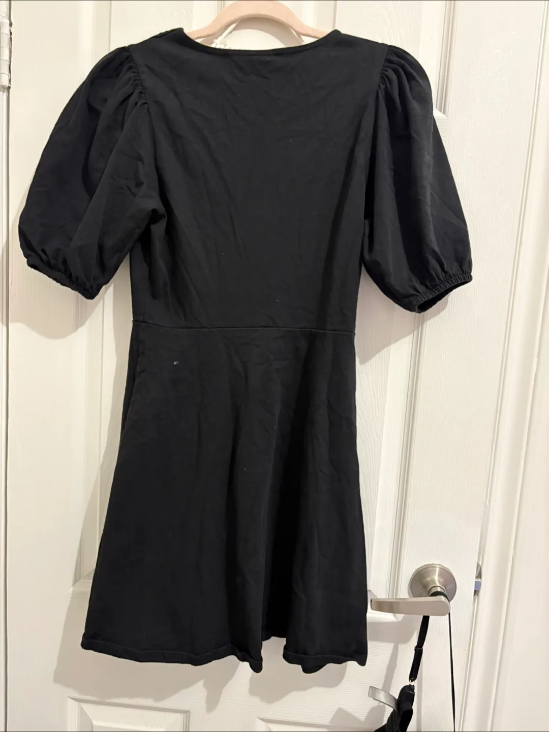 HM Black Puff Sleeve Button-Down Mini Dress - Size XS image indicator(3)