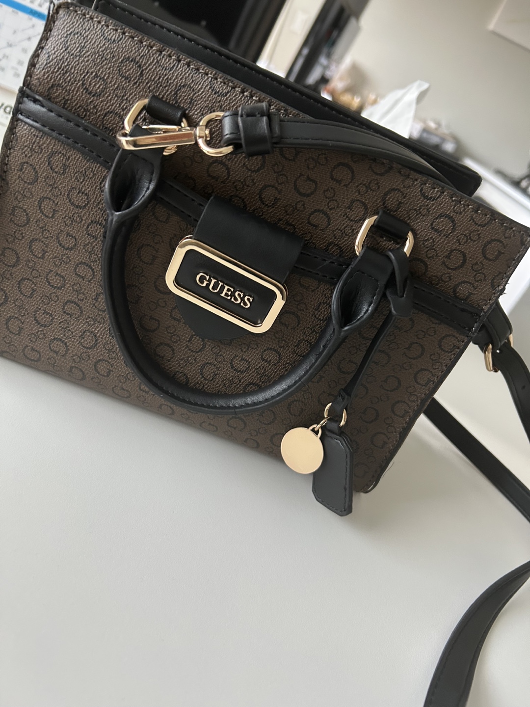 GUESS Brown & Black Satchel Handbag - photo 3
