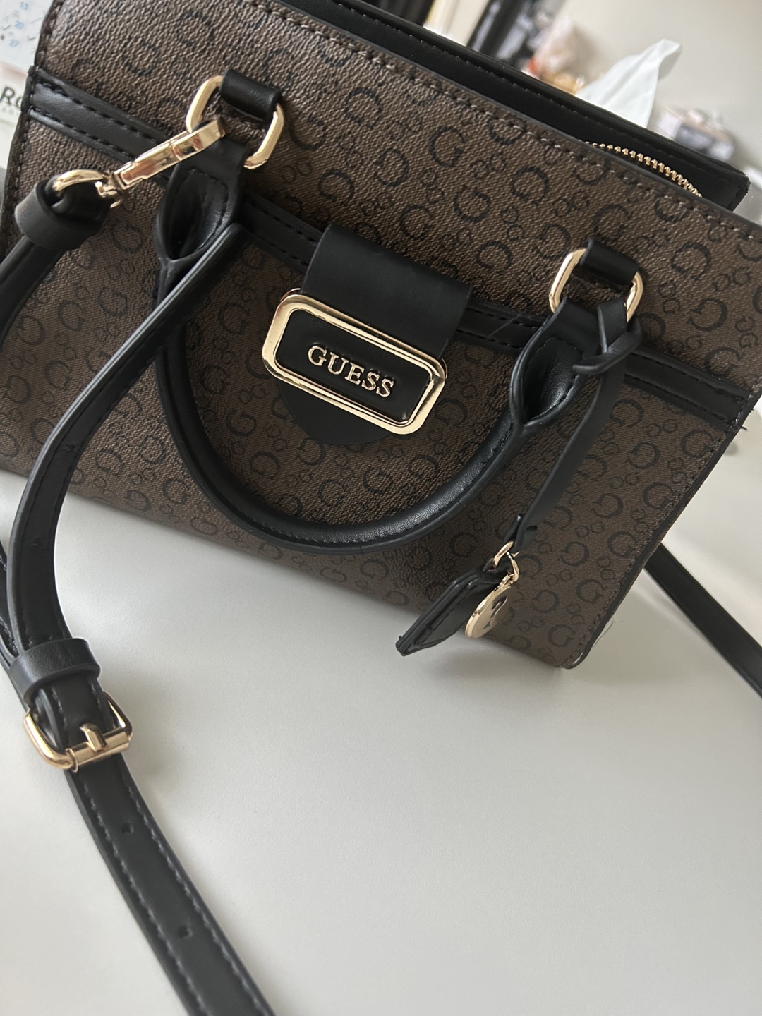 GUESS Brown & Black Satchel Handbag - photo 2