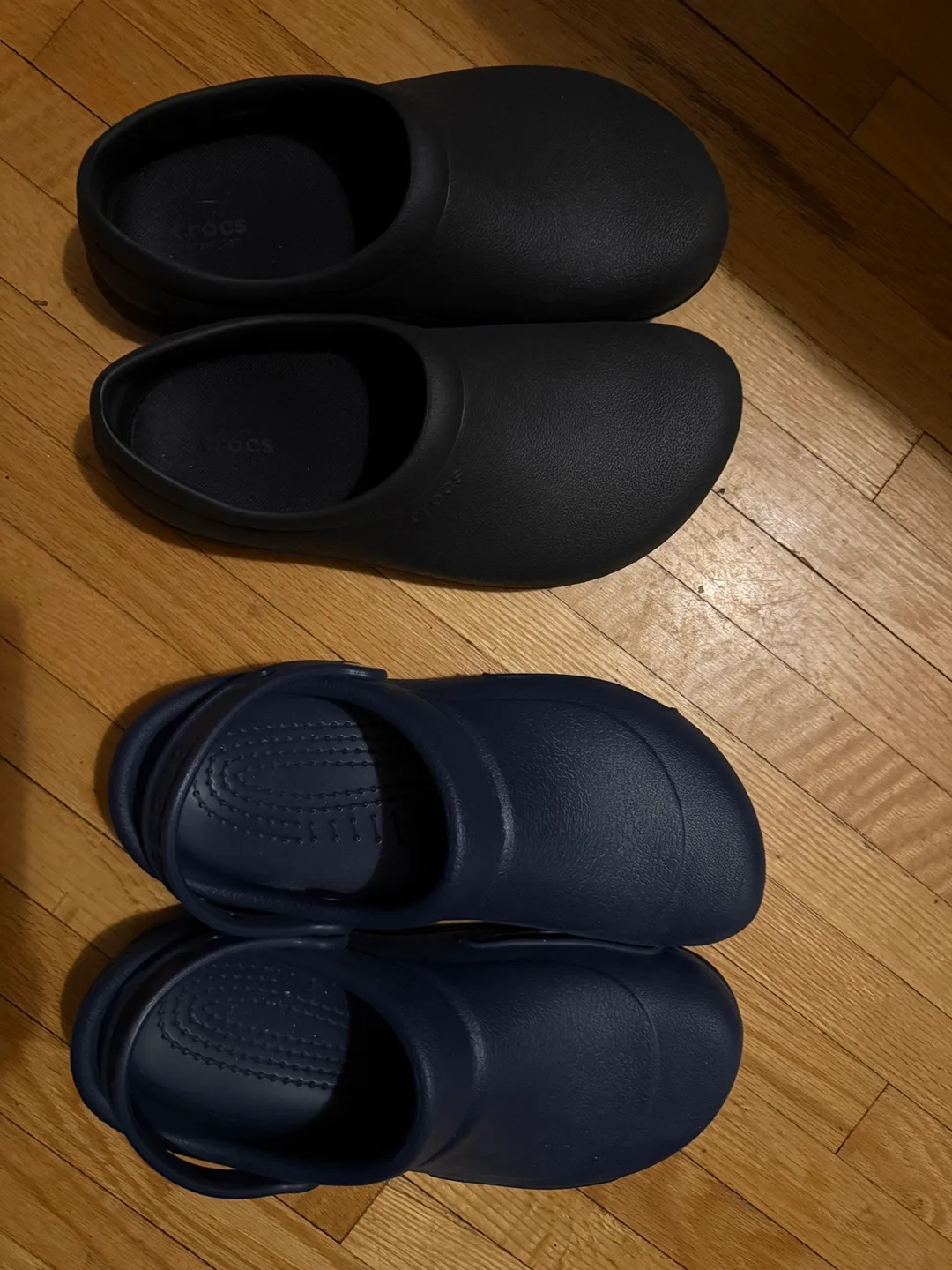 Pair of Crocs Unisex Clogs - Black & Navy - Size W8/M10 thumbnail