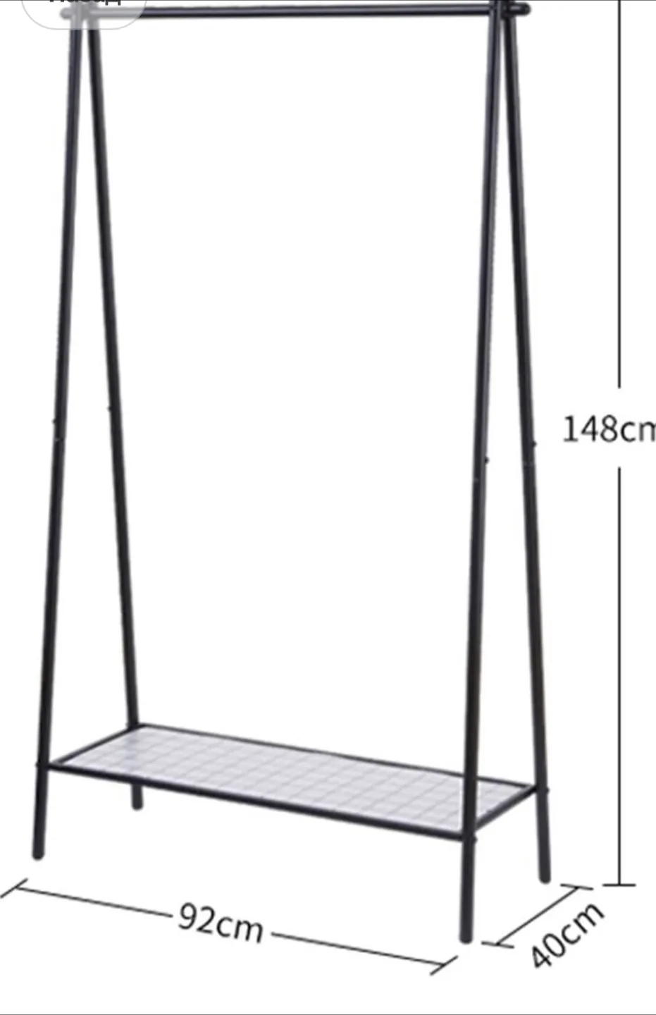 Black Metal Clothing Rack with Shelf. New. image indicator(2)