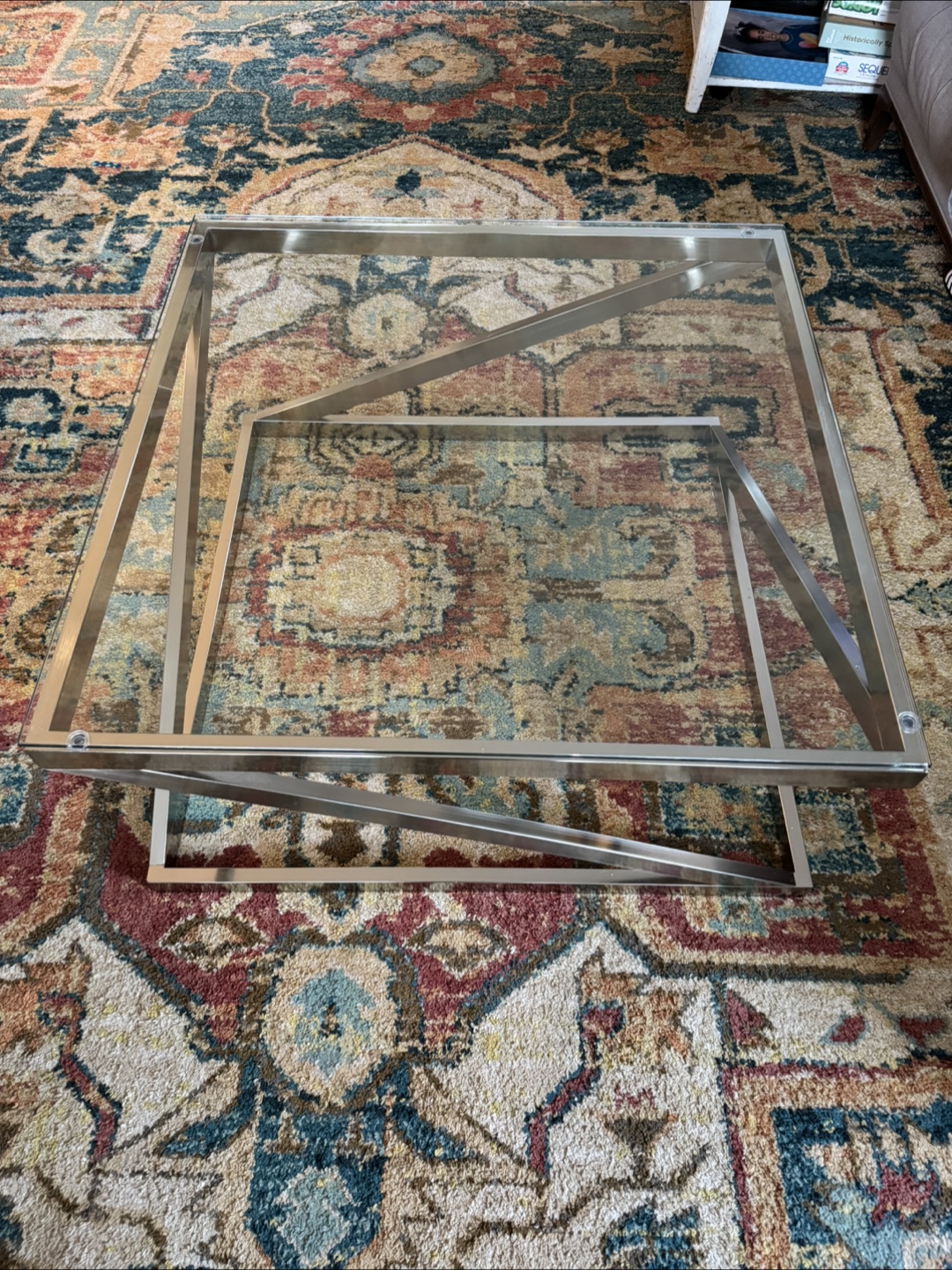 Modern Glass and Metal Coffee Table - photo 3