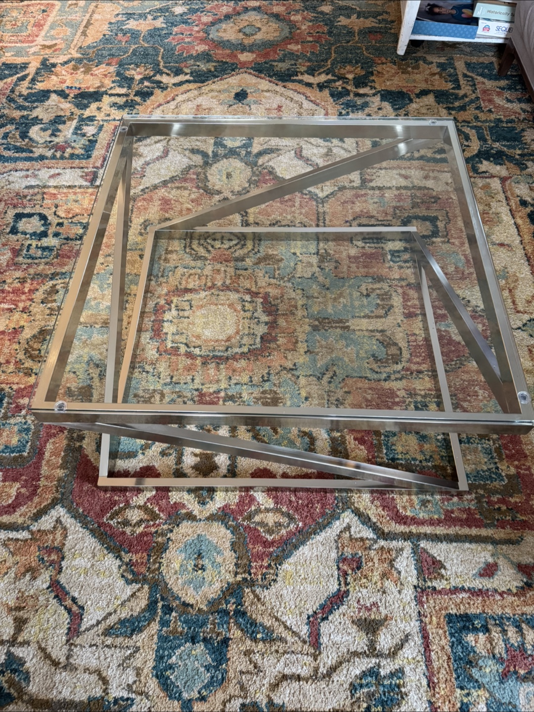 Modern Glass and Metal Coffee Table - photo 2