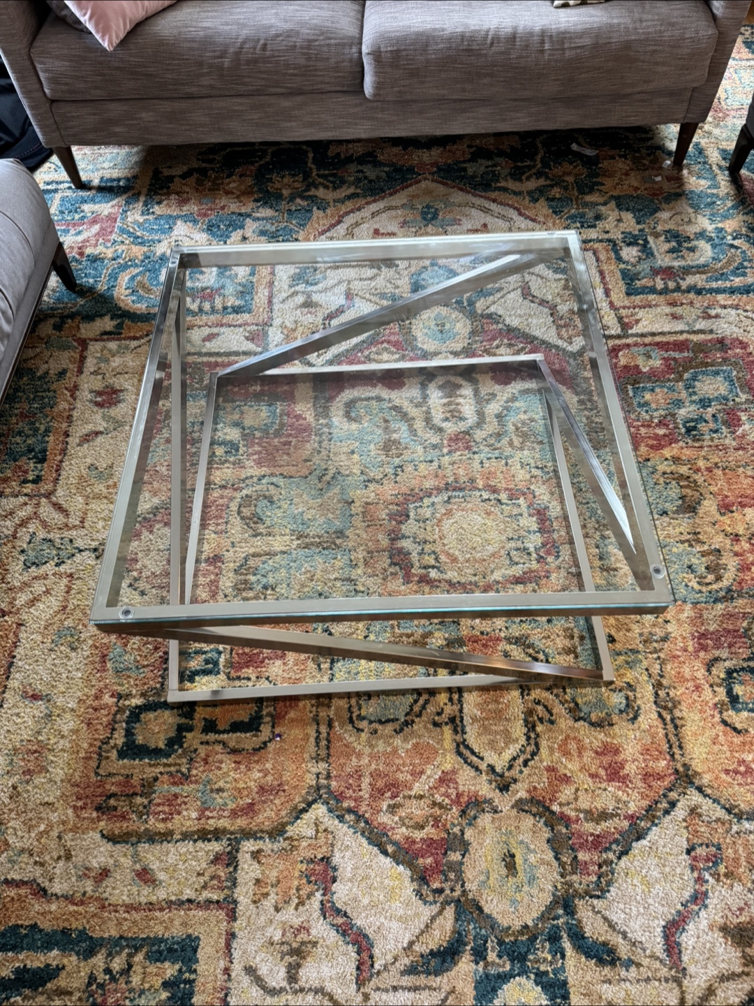 Modern Glass and Metal Coffee Table - photo 5