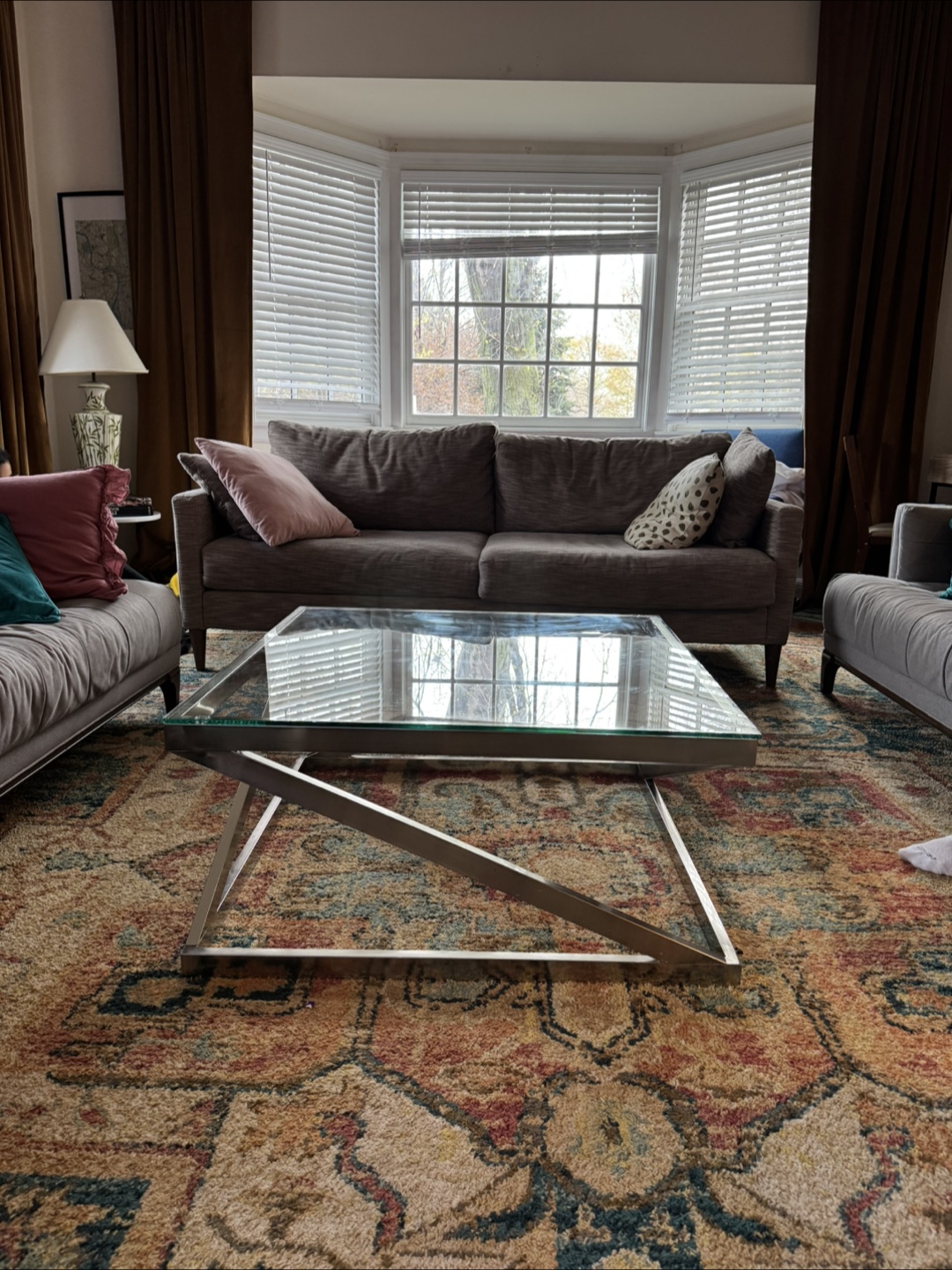 Modern Glass and Metal Coffee Table - photo 4