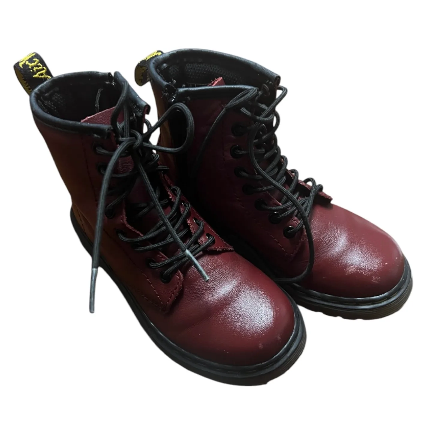 Dr. Martens Kids' Cherry Red Leather Boots - 11c (GUC) image indicator(4)