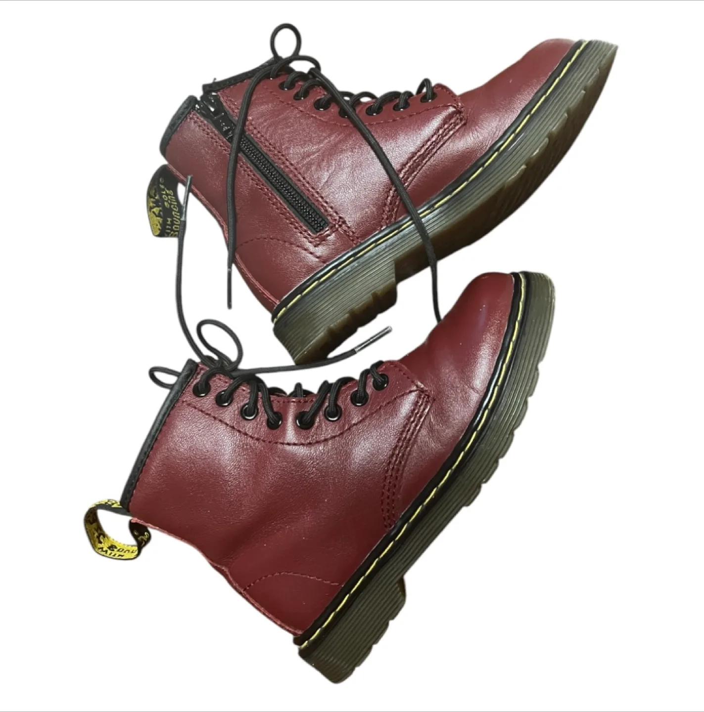 Dr. Martens Kids' Cherry Red Leather Boots - 11c (GUC) image indicator(3)