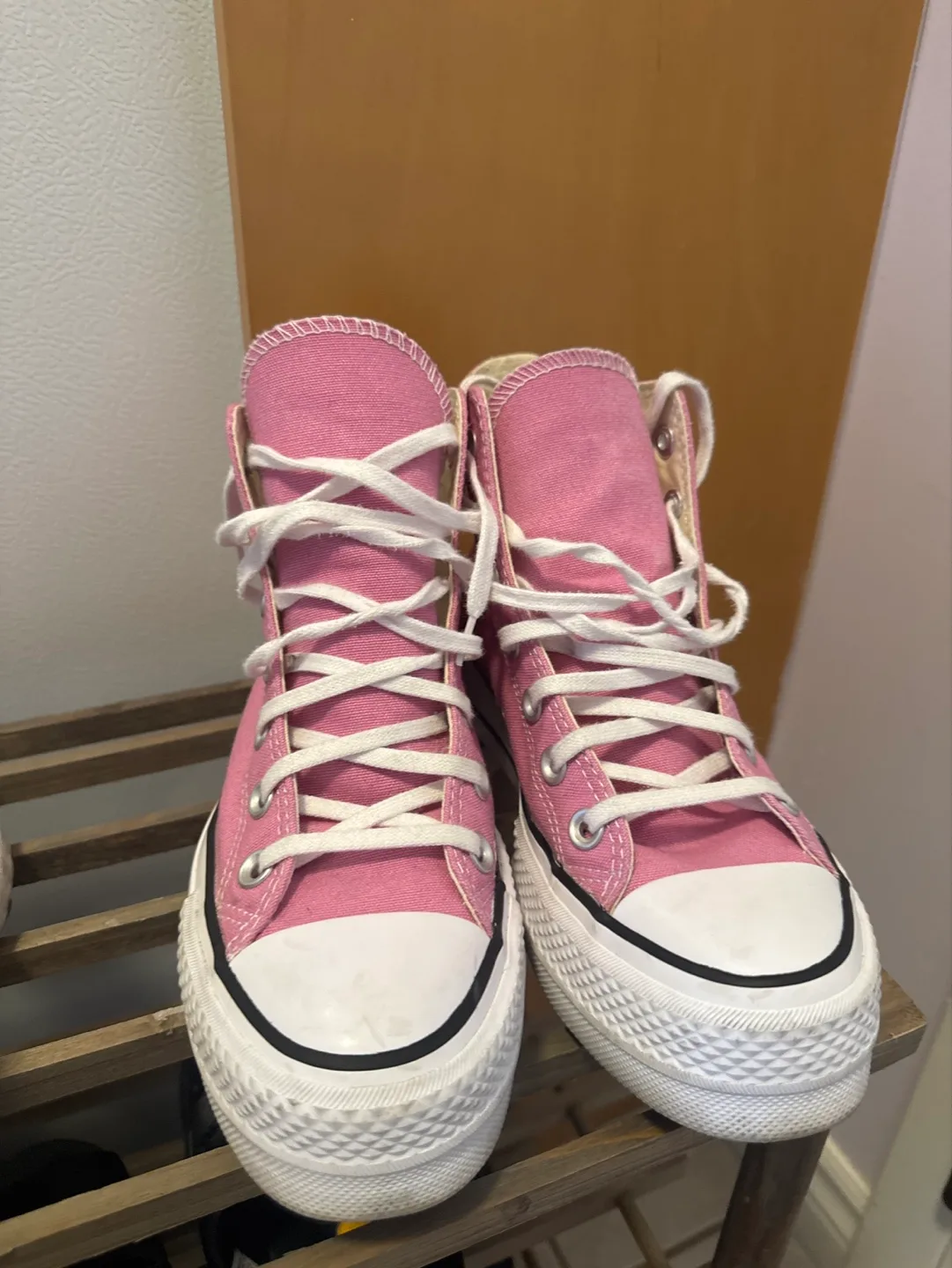 Pink Converse High Top Platform Sneakers - Women's Size US 6.5 thumbnail