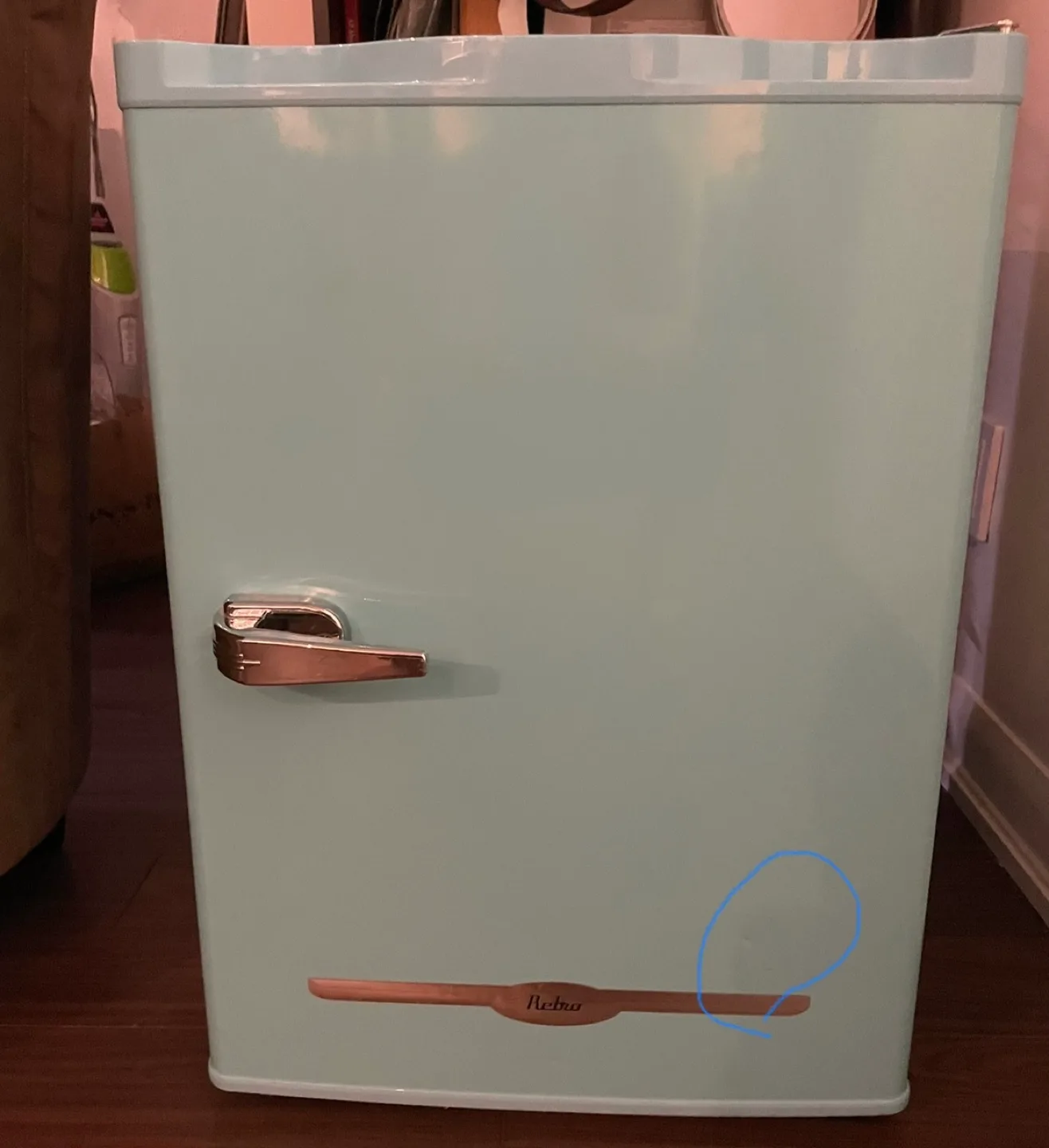 Retro Mini Fridge 2.6cubic feet - Light Blue/Teal image indicator(4)
