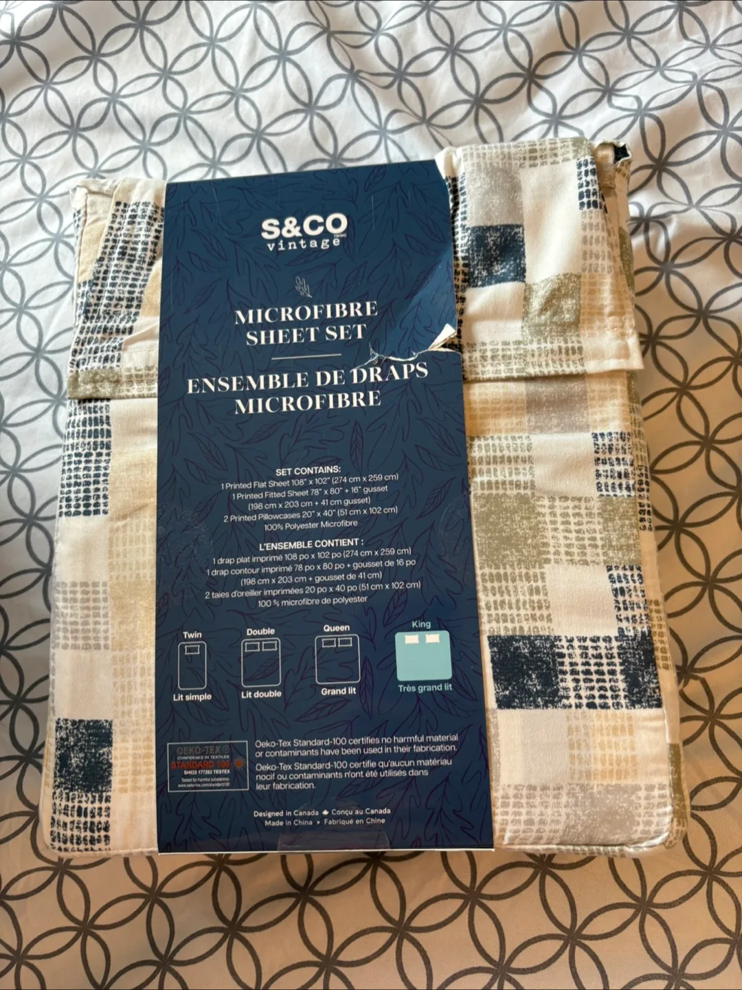 S&Co Vintage Microfibre King Sheet Set image indicator(2)