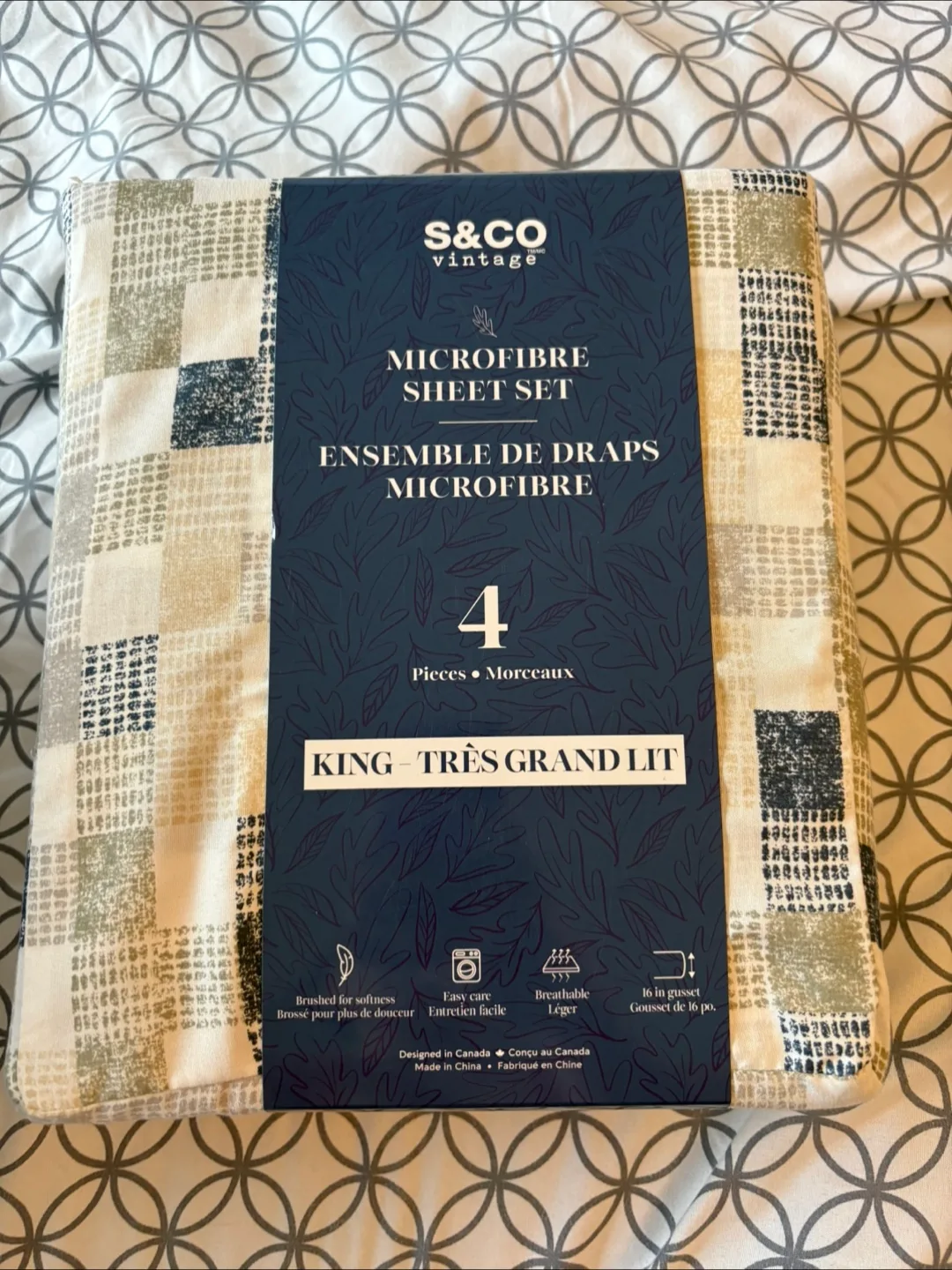 S&Co Vintage Microfibre King Sheet Set thumbnail