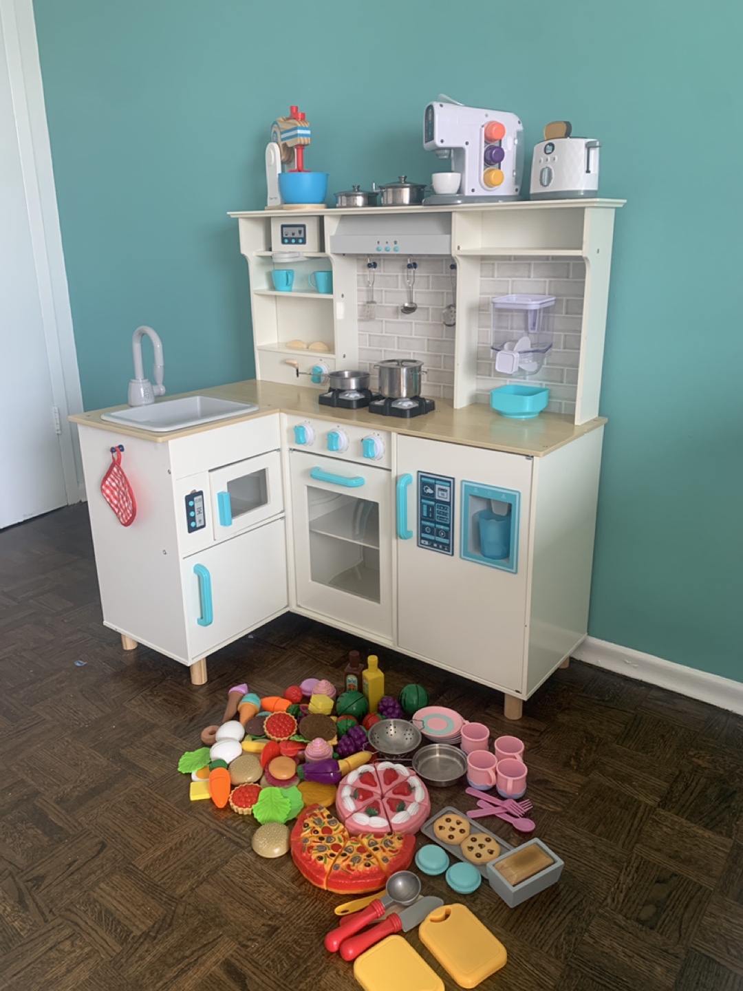 KidKraft White Wooden Play Kitchen with Accessories
