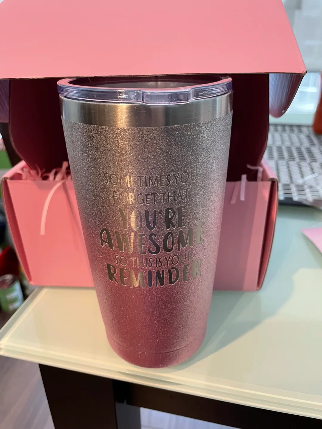 Pink Glitter Tumbler Gift Set image indicator(2)