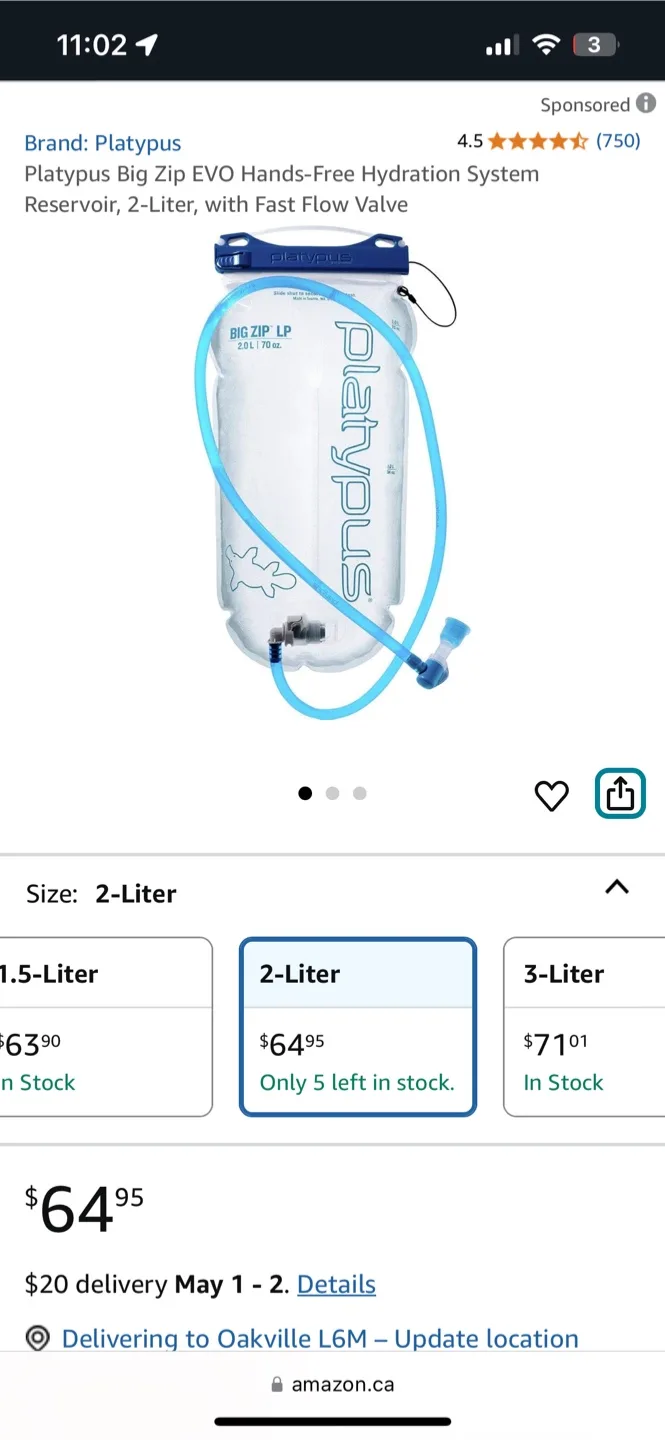 Platypus Big Zip LP 2L Hydration Reservoir image indicator(3)