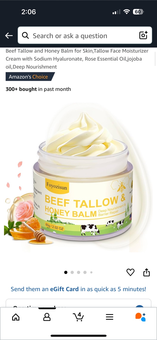 NEW Sealed Beef Tallow & Honey Balm, Various Uses, PU Fort Garry