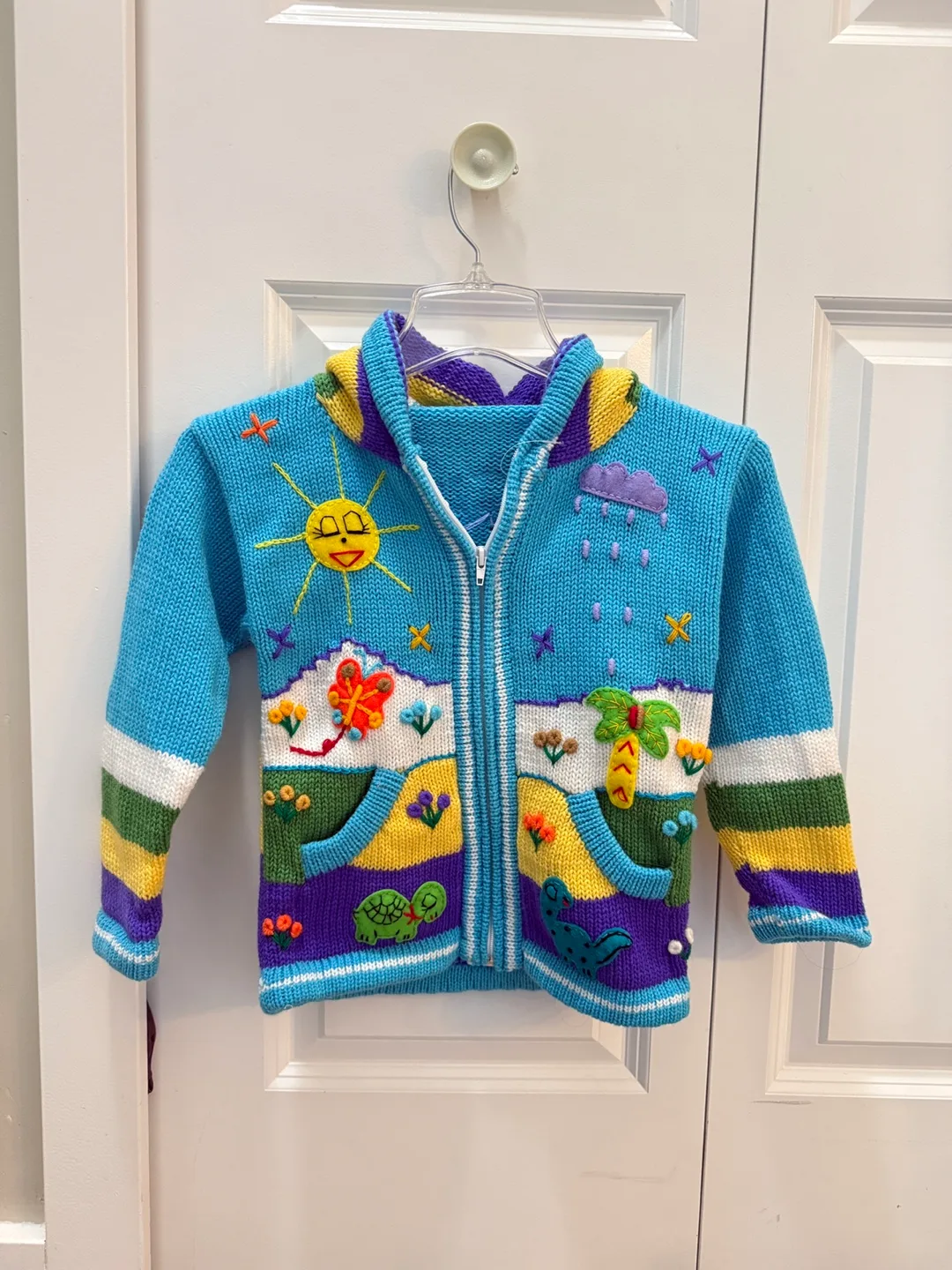 Brand New Handmade Alpaca Wool Children's Zip-Up Sweater thumbnail