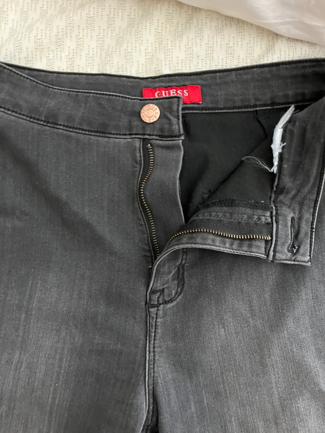 Guess High-Waisted Skinny Jeans with Knee Rips image indicator(2)