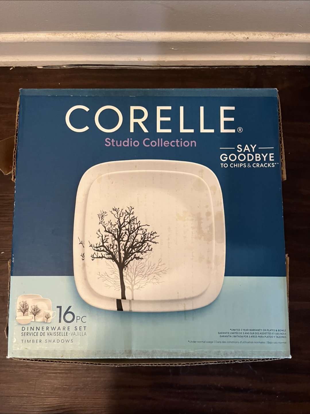 Corelle Studio Collection Timber Shadows 16-Piece Dinnerware Set