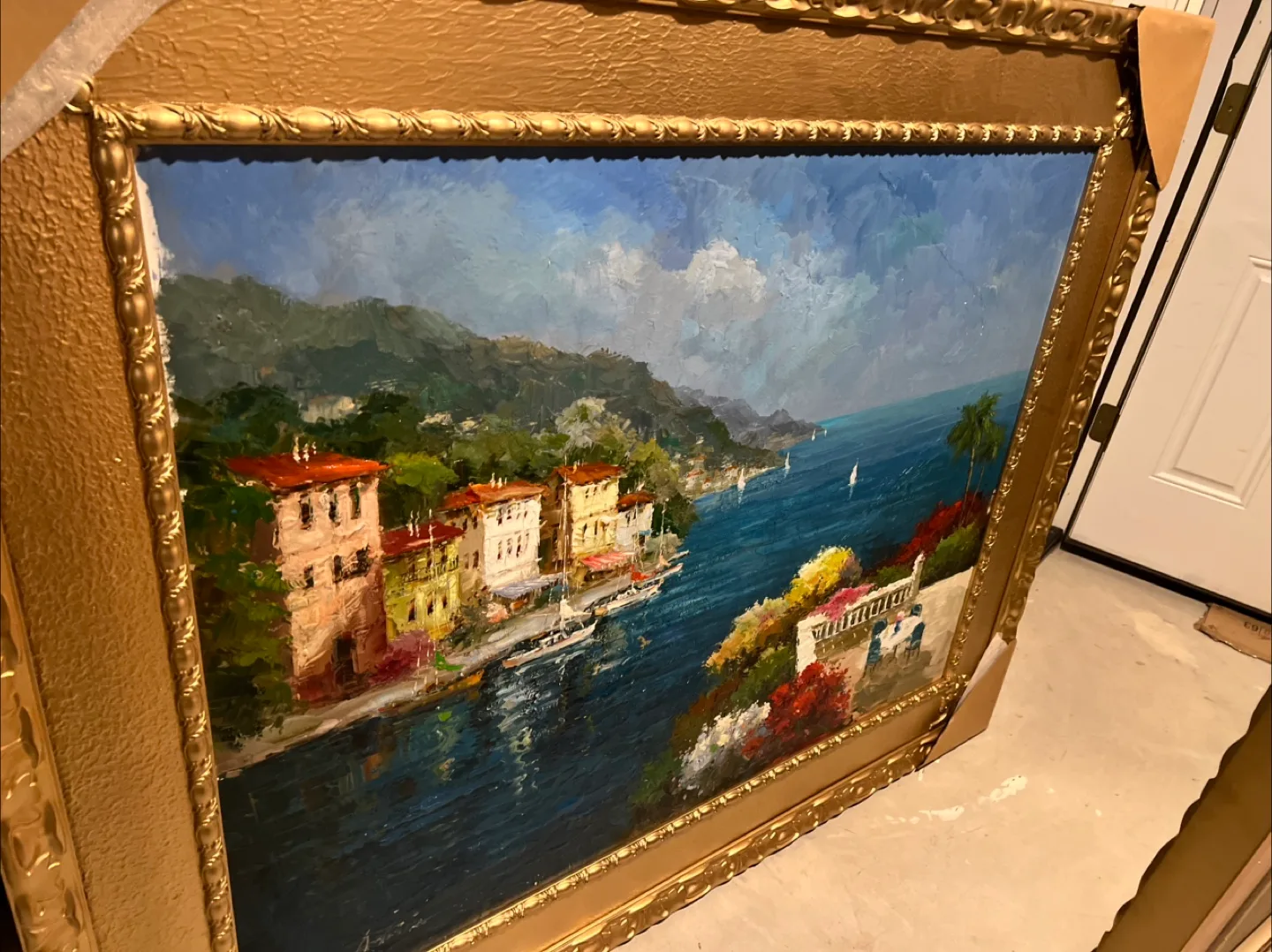 Large Framed Artwork Set: Coastal Scene & The Last Supper image indicator(5)