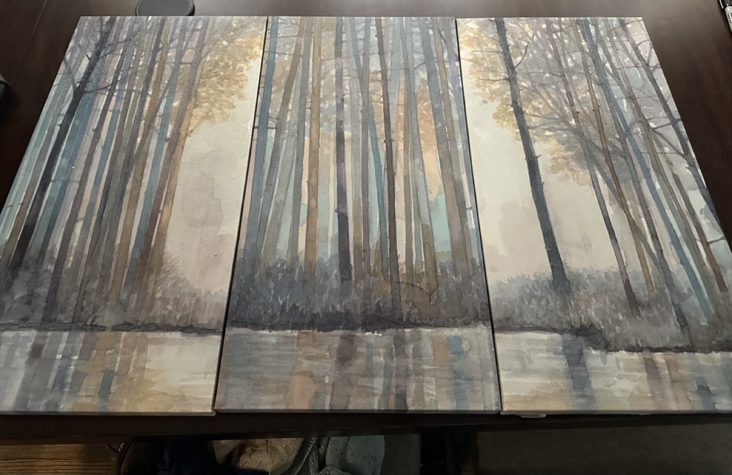 Kohl's Triptych Watercolor Forest Canvas Wall Art - photo 2
