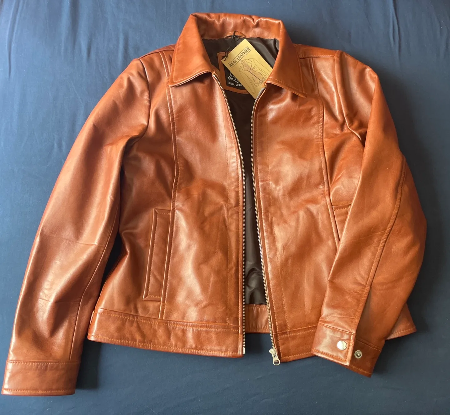 Brown Leather Jacket - Size M image indicator(2)