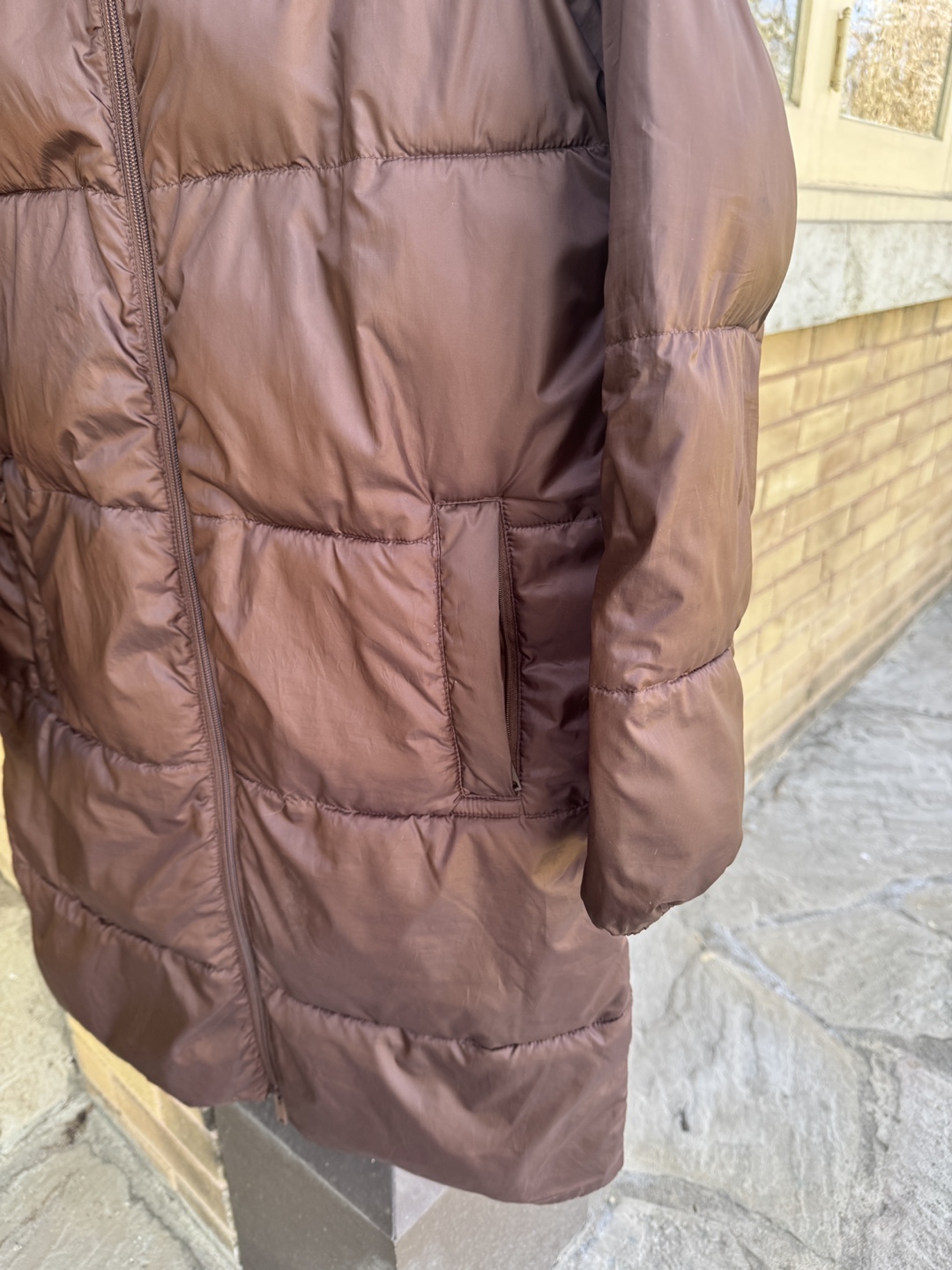 Reitmans Brown Puffer Jacket with Hood Size Medium - photo 4