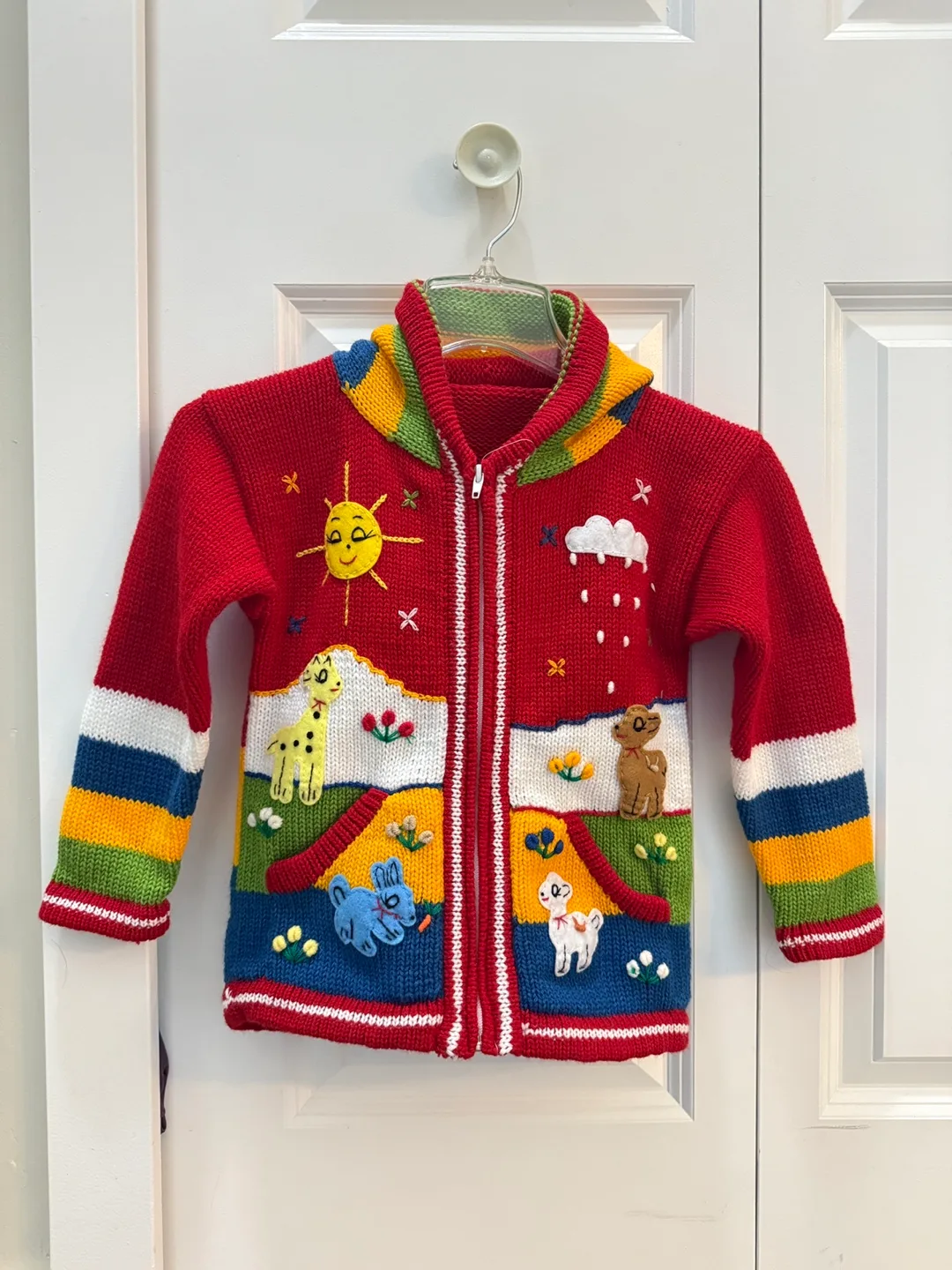Brand New Handmade Alpaca Wool Children's Zip-Up Sweater thumbnail