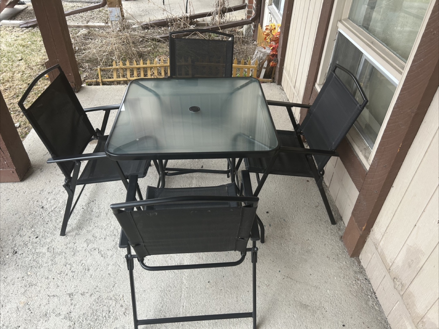 4-Piece Patio Set with Glass Top Table - photo 2