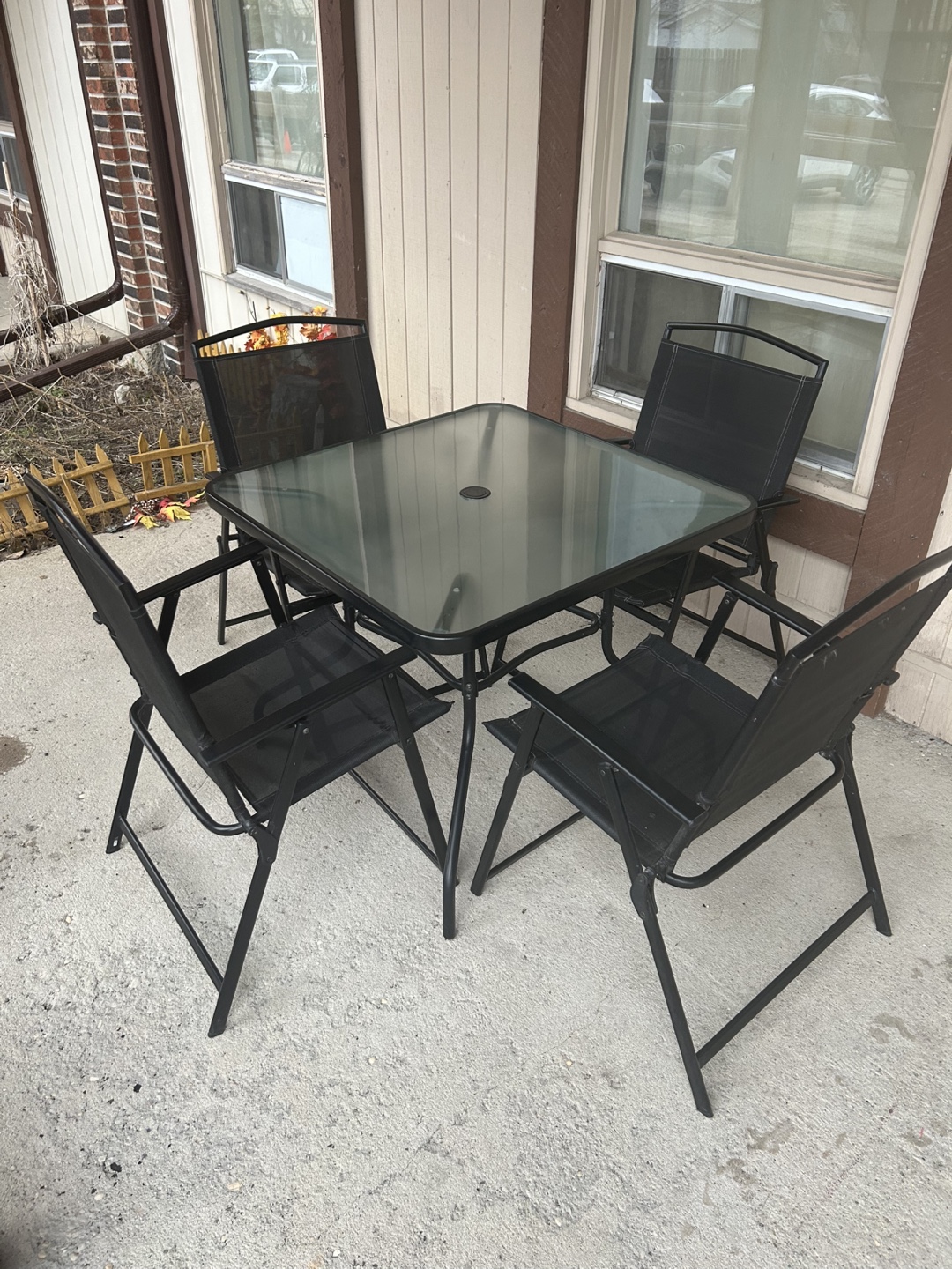 4-Piece Patio Set with Glass Top Table