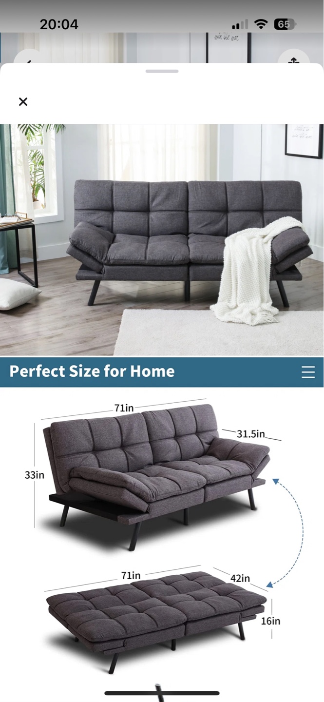 Grey Futon Sofa Bed