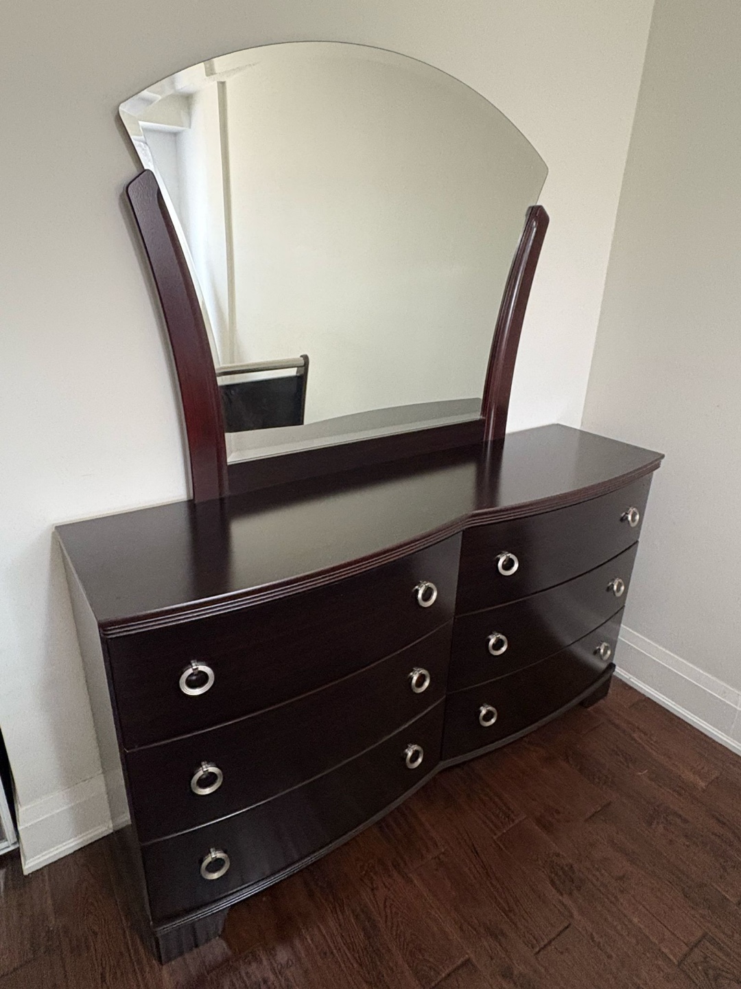 Dark Brown Bedroom Set: Sleigh Bed, Dresser, and Nightstand - photo 2