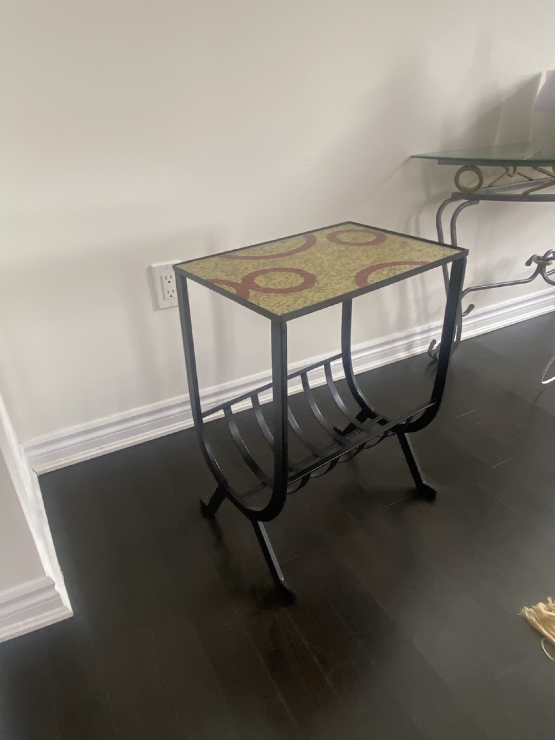 Unique Mosaic Top Side Table with Magazine Rack - photo 3